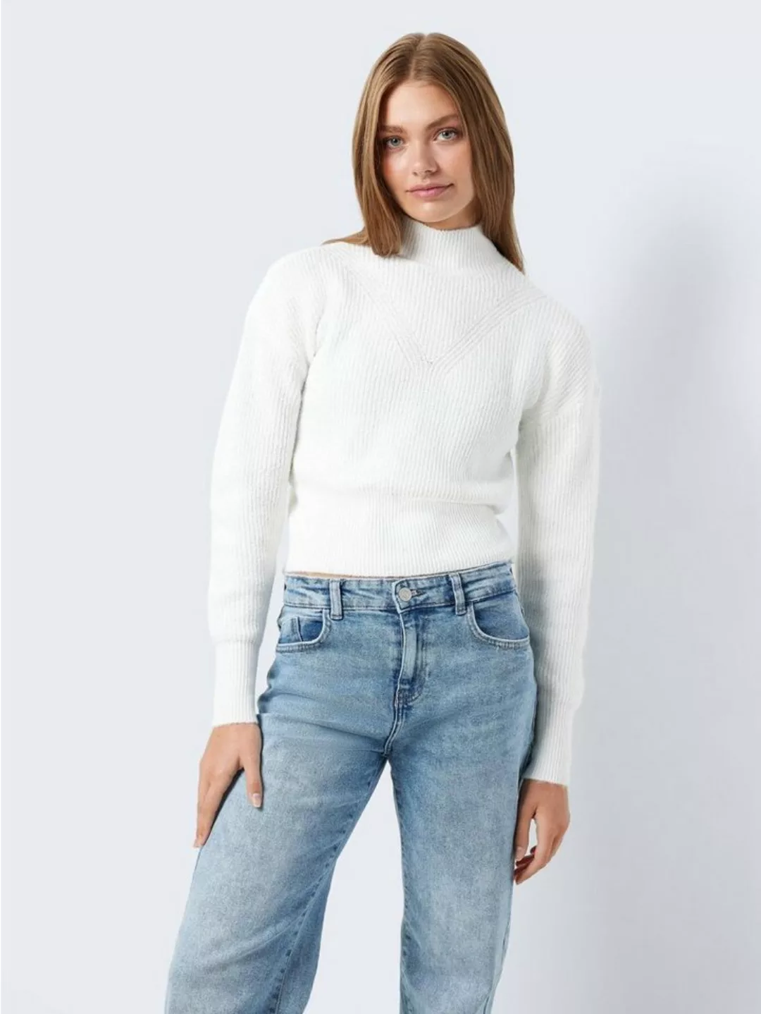 Noisy may Strickpullover Cropped Rippstrick Pullover Rundhals NMNELLA 6447 günstig online kaufen