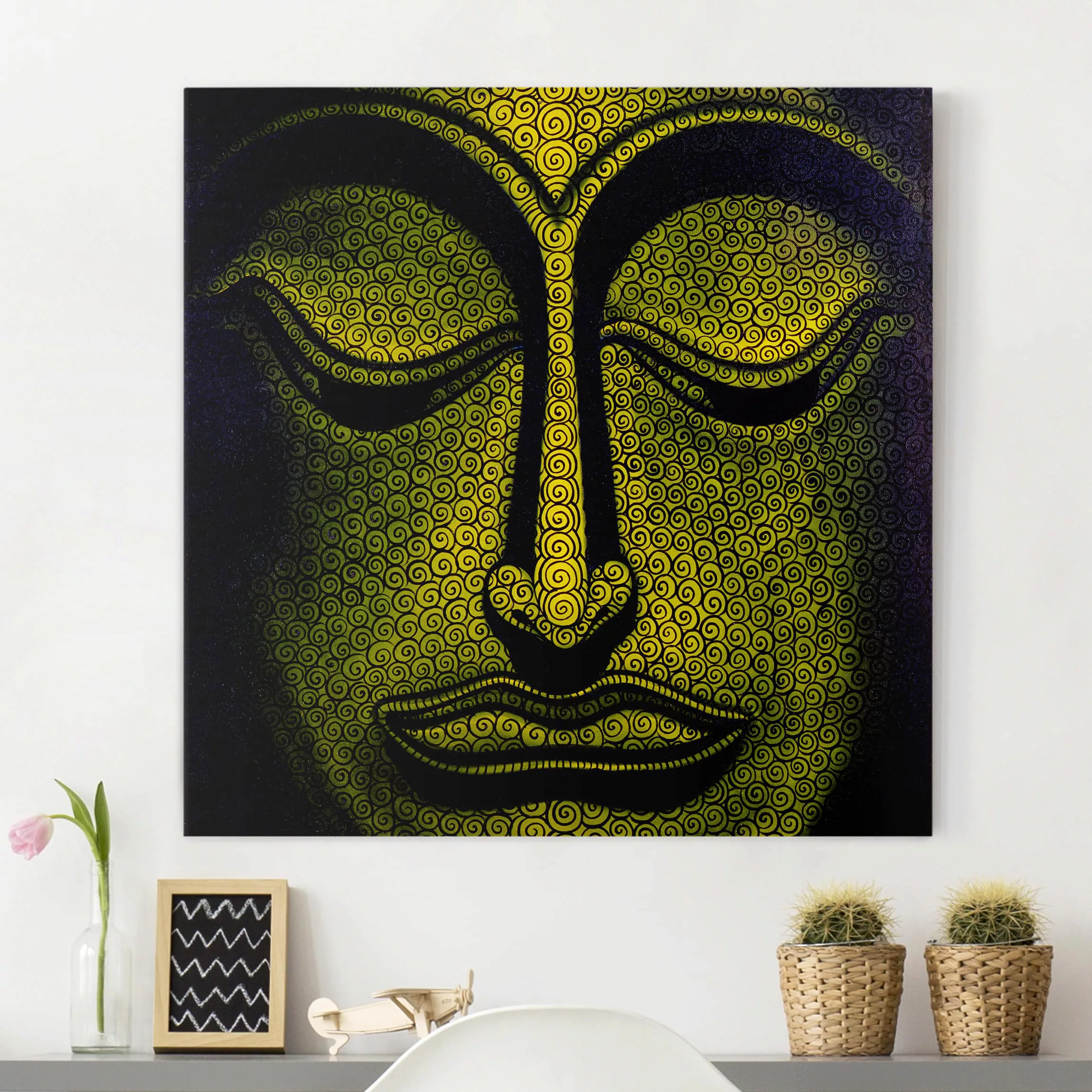 Leinwandbild Buddha - Quadrat Buddha in Laos günstig online kaufen