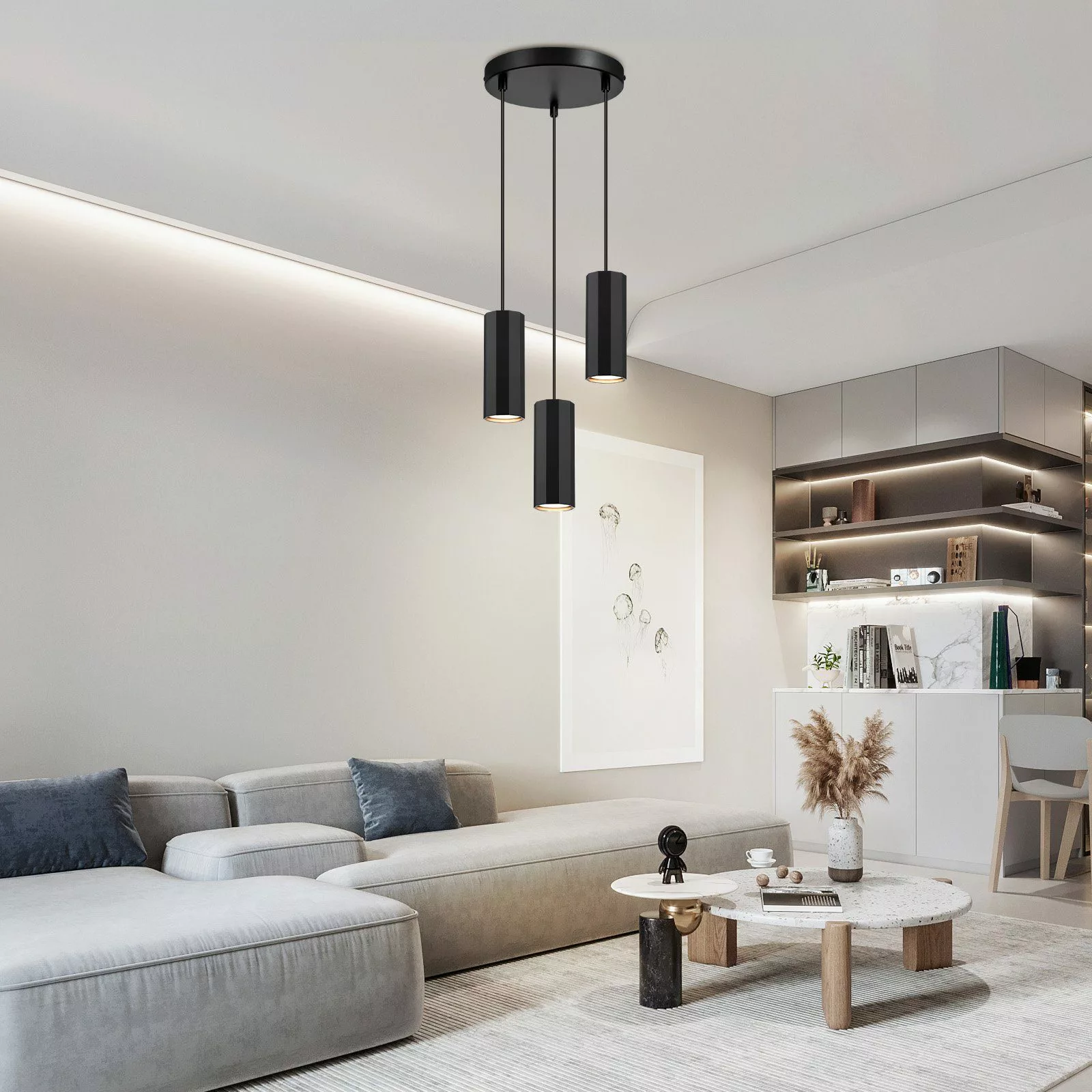 Nettlife Pendelleuchte Esszimmer Schwarz Hängeleuchte 1/3/4 günstig online kaufen