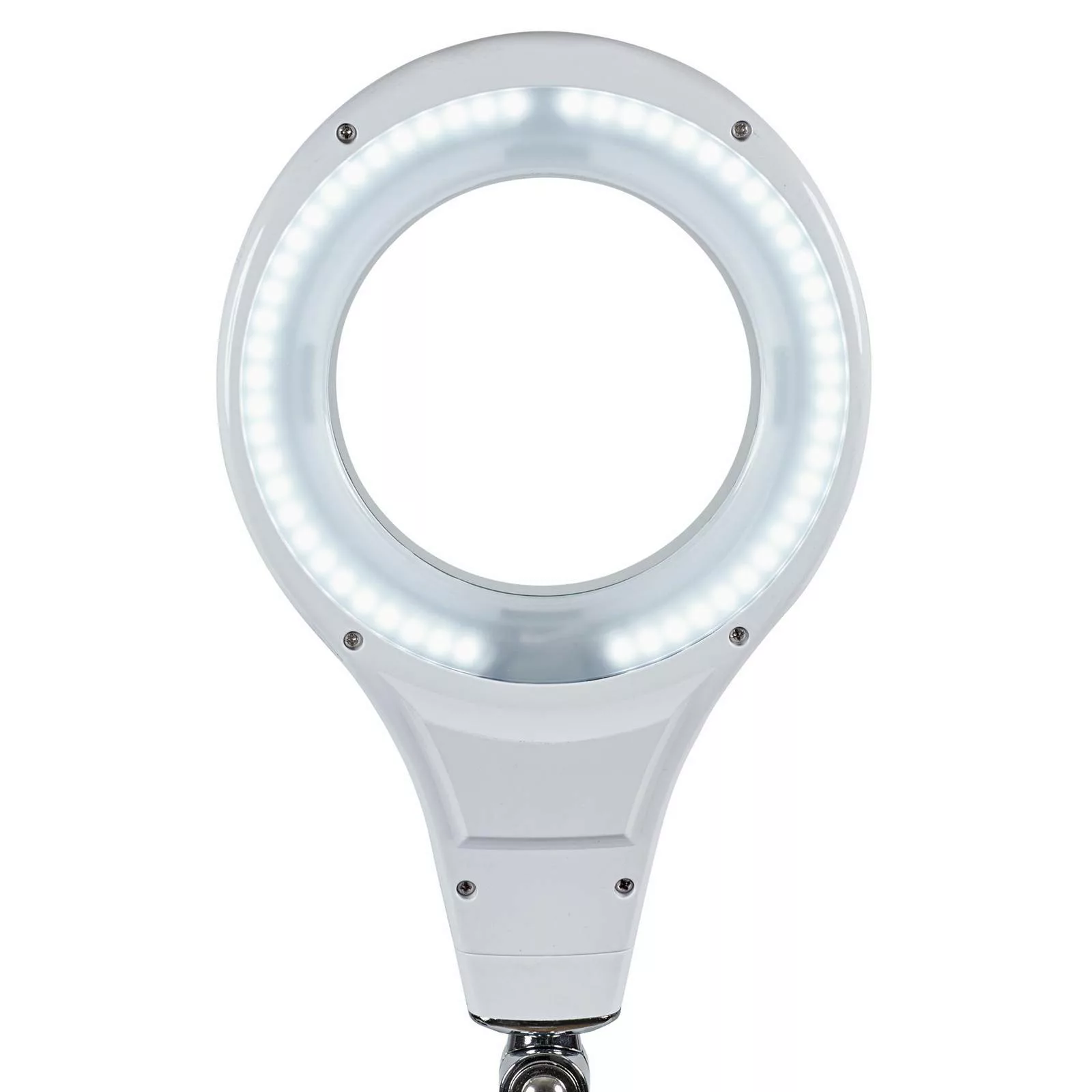 LED-Arbeitsplatzleuchte MAULmakro, weiß, 46 cm, Standfuß günstig online kaufen