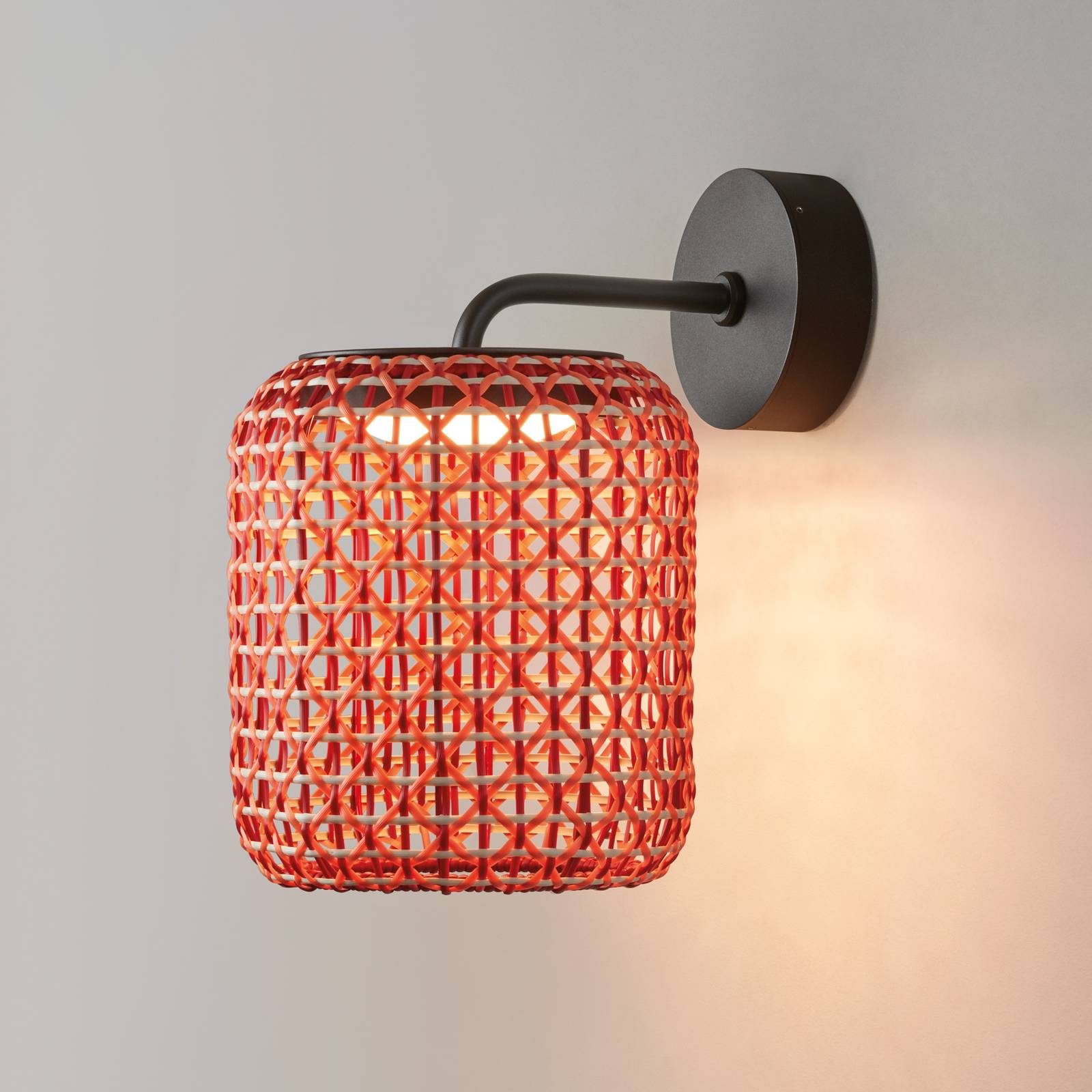 Bover Nans A LED-Außenwandleuchte, rot, Ø 21,6 cm günstig online kaufen