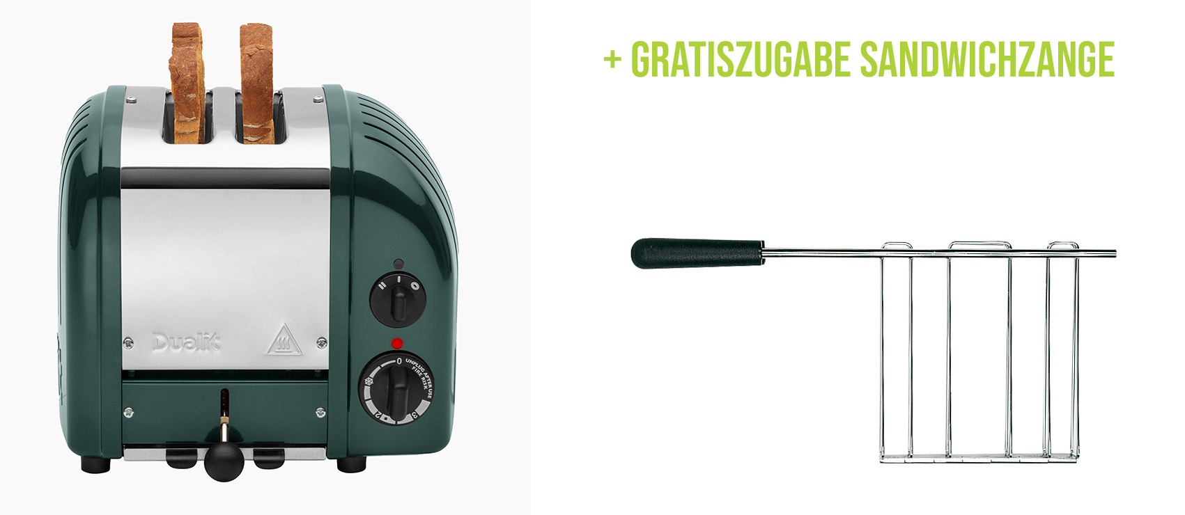 Classic Toaster Premium 2-Schlitz inkl. Gratis Sandwichzange Evergreen günstig online kaufen