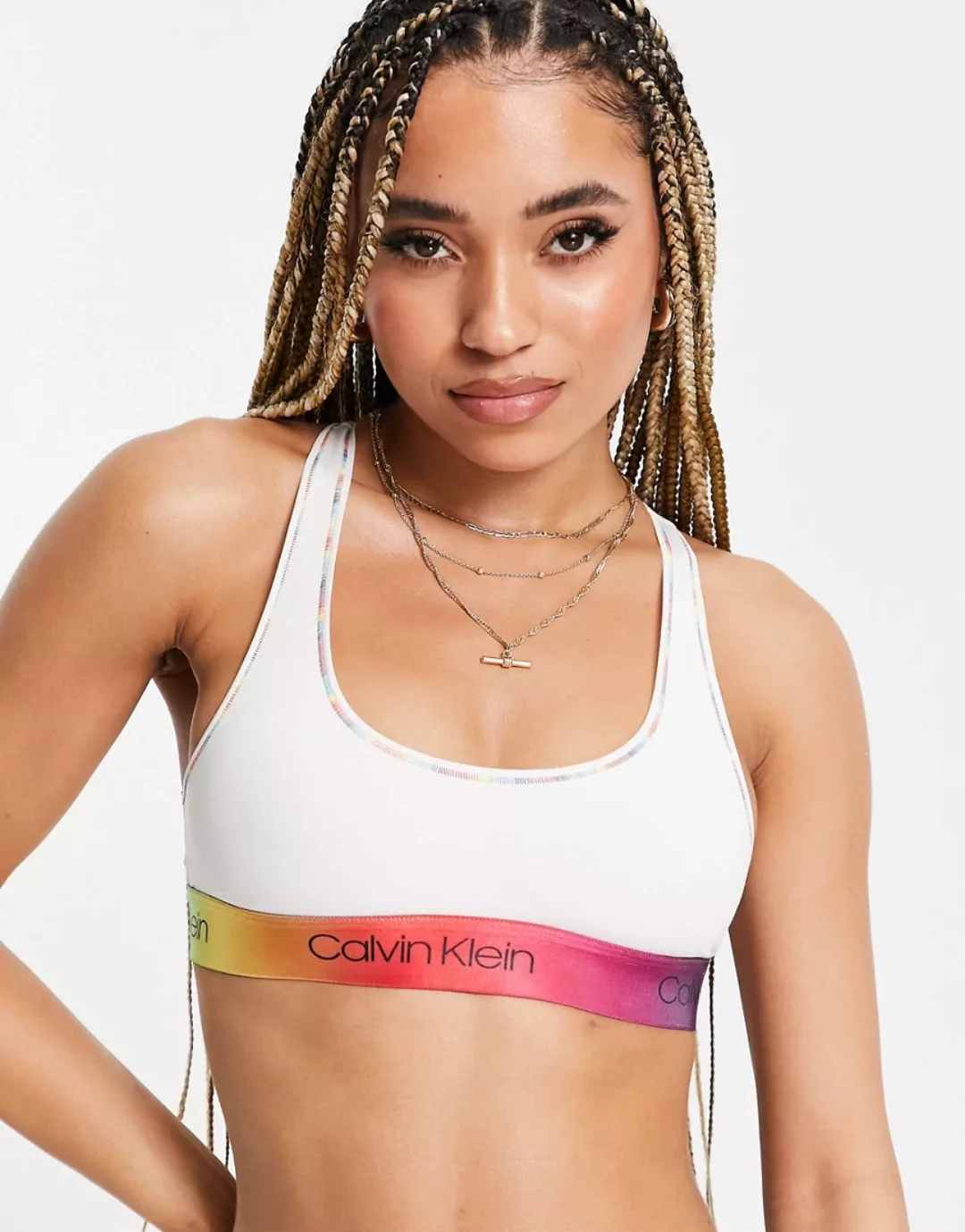 Calvin Klein – Modern Cotton Pride – Ungefüttertes Bralette in Weiß mit reg günstig online kaufen