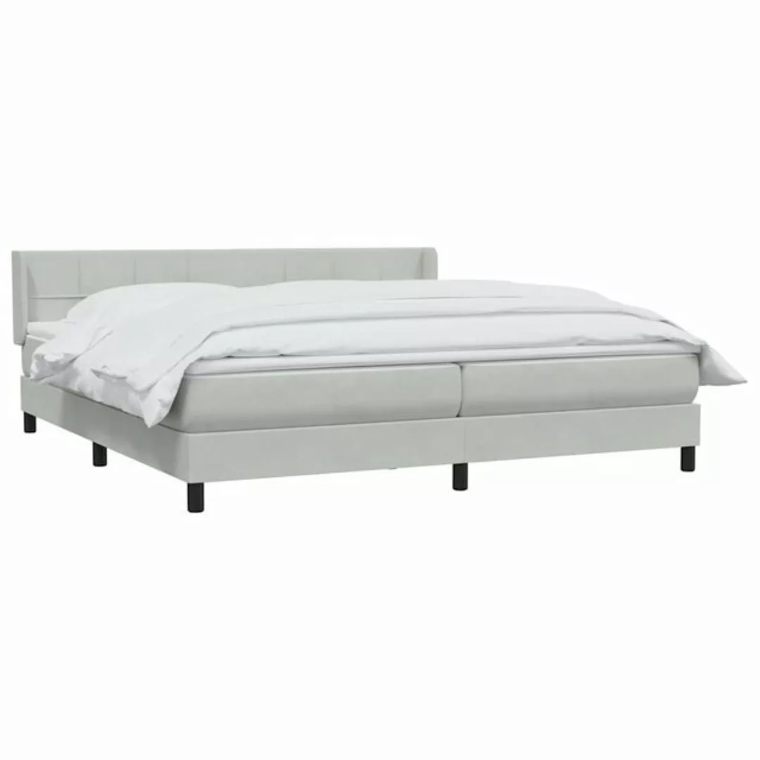 vidaXL Bett Boxspringbett mit Matratze Hellgrau 200x220 cm Samt günstig online kaufen