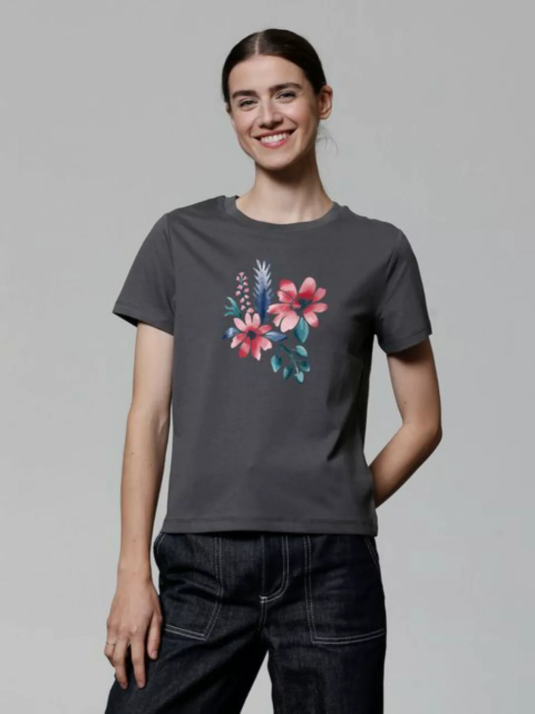 wat? Apparel T-Shirt Blume in Wasserfarbe 02 günstig online kaufen