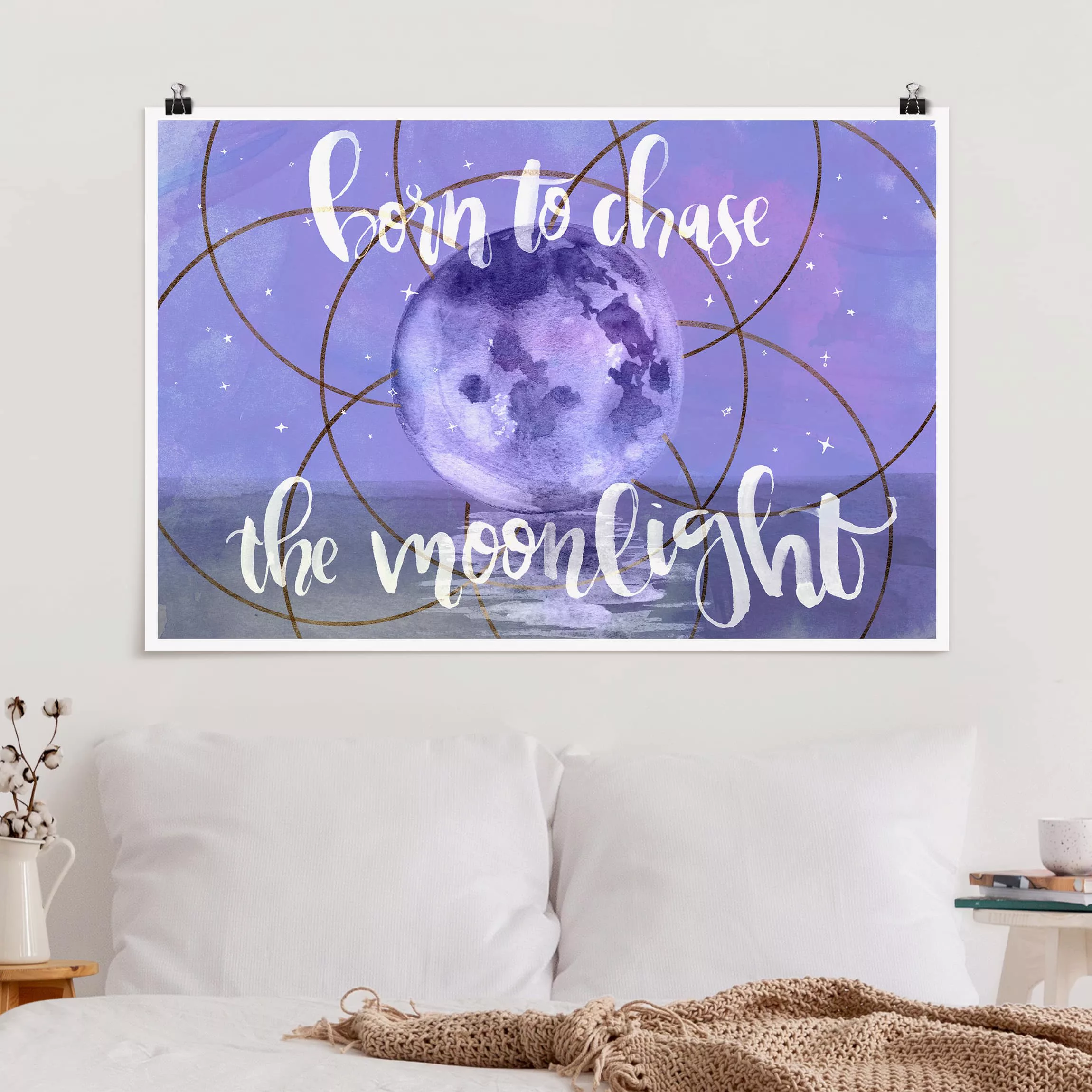Poster Spruch - Querformat Mond-Kind - Moonlight günstig online kaufen