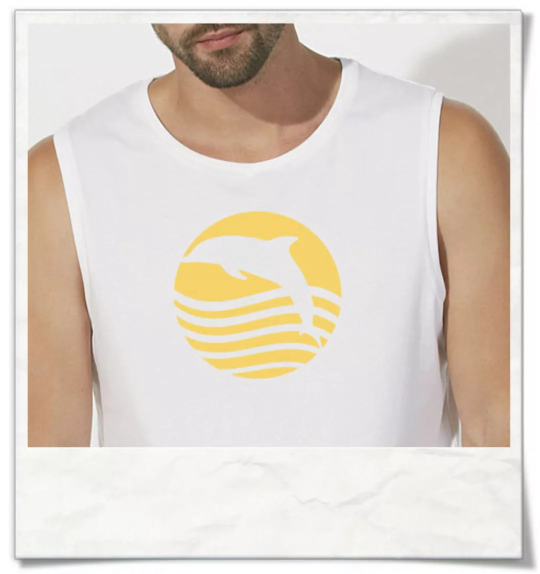 Sonnenaufgang Mit Delfin / Ärmelloses T-shirt In Weiß günstig online kaufen