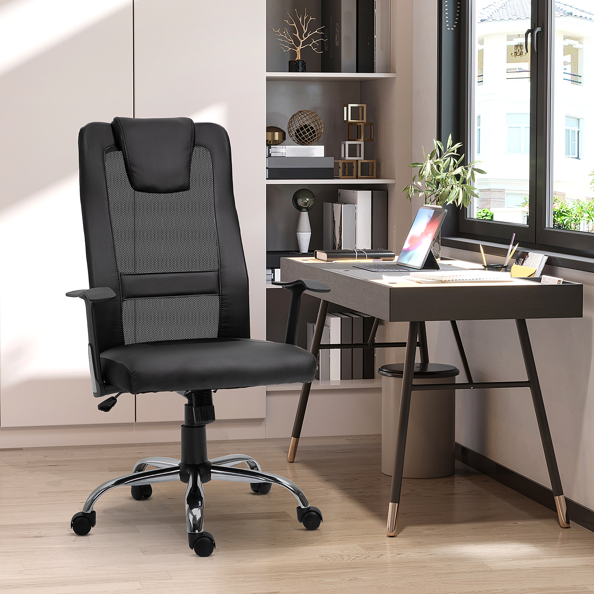 Vinsetto ergonomischer Bürostuhl höhenverstellbar mit Wippfunktion und Arml günstig online kaufen