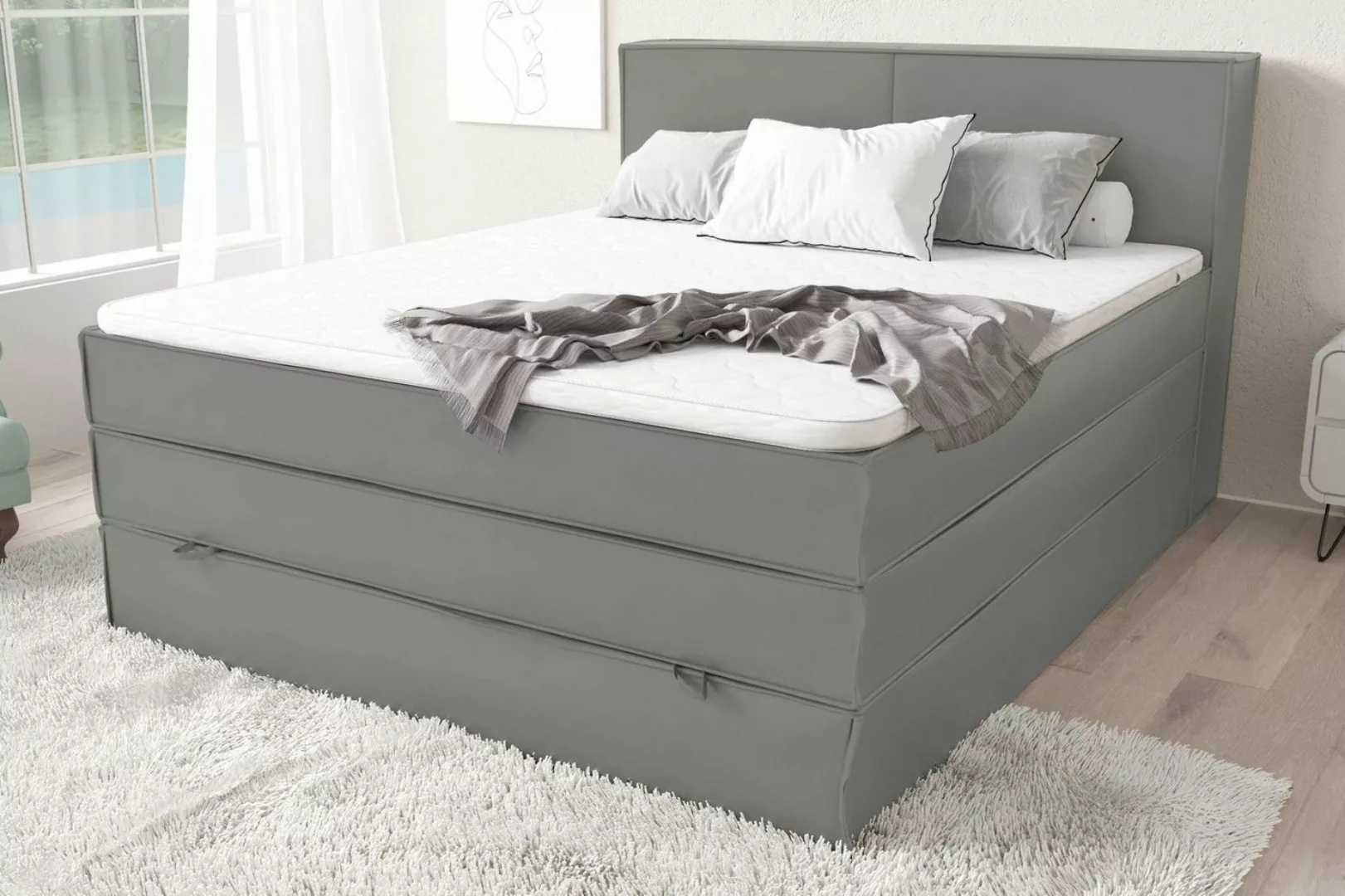 Stylefy Boxspringbett Santiago (Schlafzimmerbett, Bett), 120/140/160/180 x günstig online kaufen