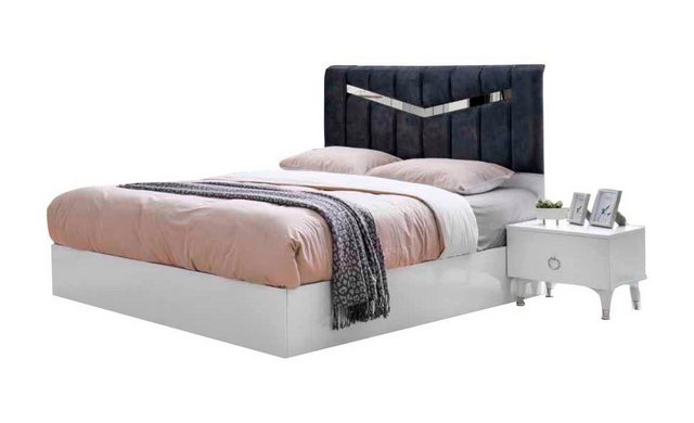 JVmoebel Bett Zweifarbig Bett Rechteckig Weiß Grau Modern Doppelbett Schlaf günstig online kaufen