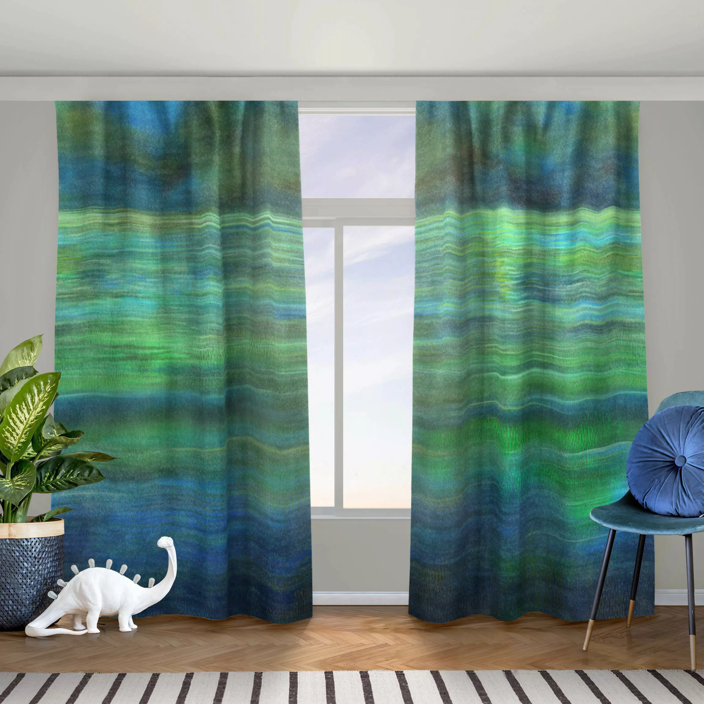 Vorhang Wasserspiegel in satten Farben günstig online kaufen