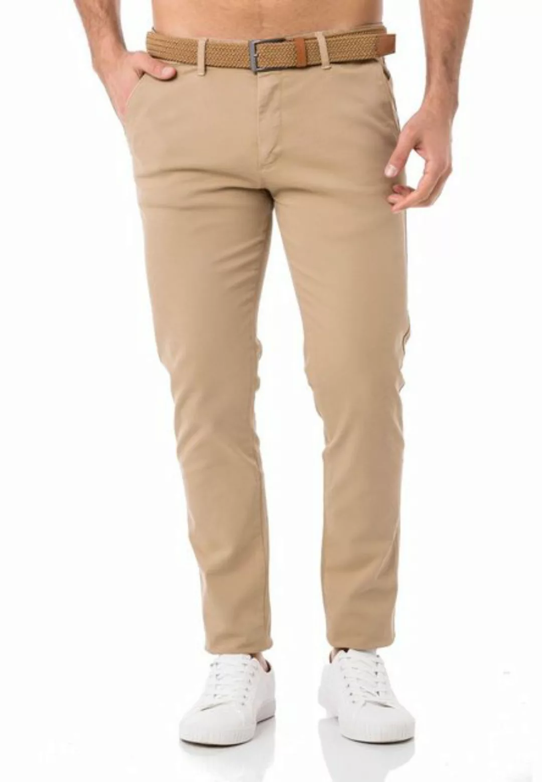 RedBridge Chinohose Chino Hose Pants mit Gürtel Sand W30 L34 günstig online kaufen