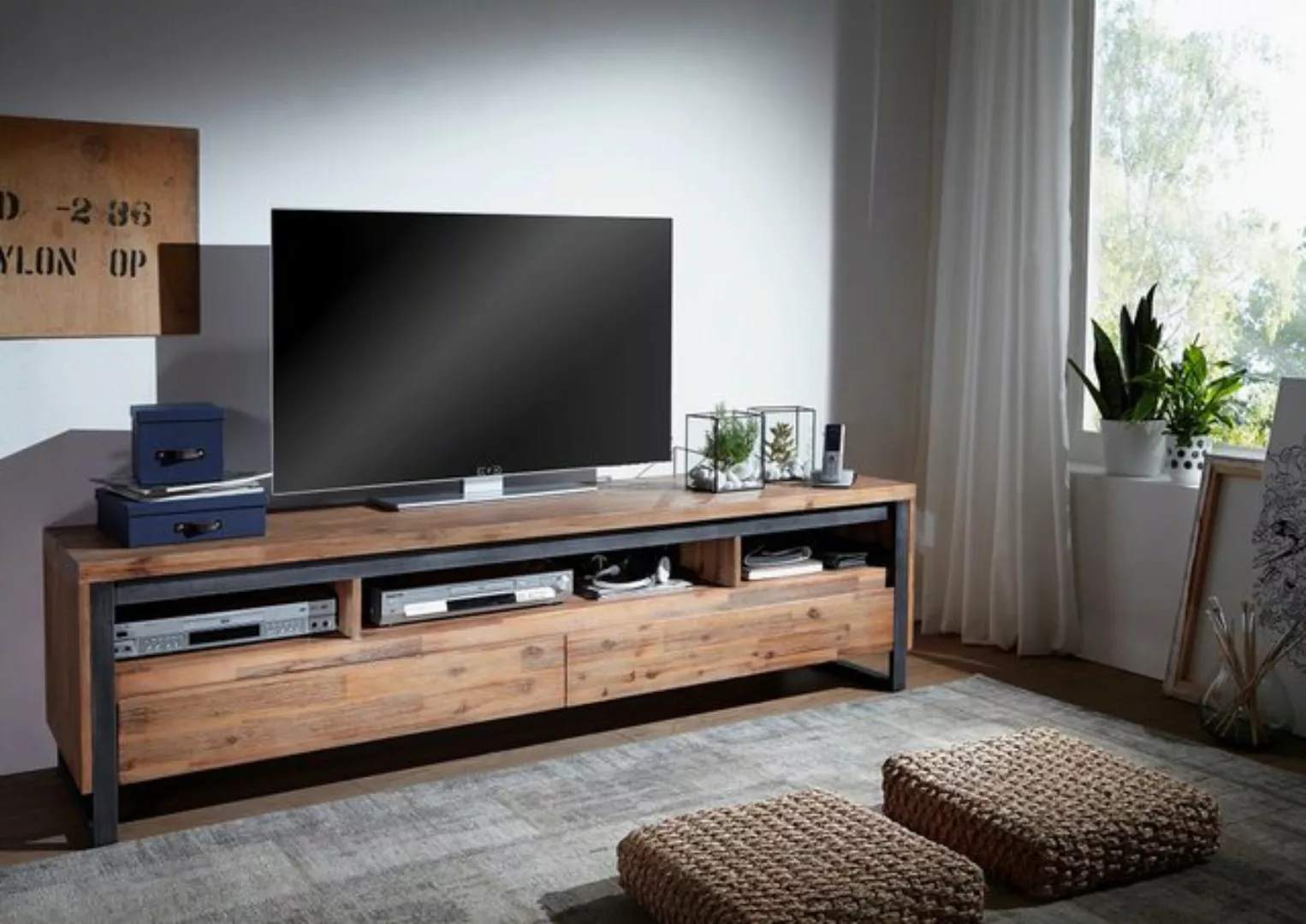 Main Möbel TV-Schrank Main Möbel Lowboard II 'Genua' Akazie gebürstet günstig online kaufen