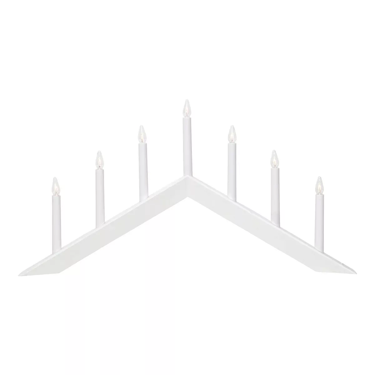 Kerzenleuchter Arrow, flach, 7flammig, weiß günstig online kaufen