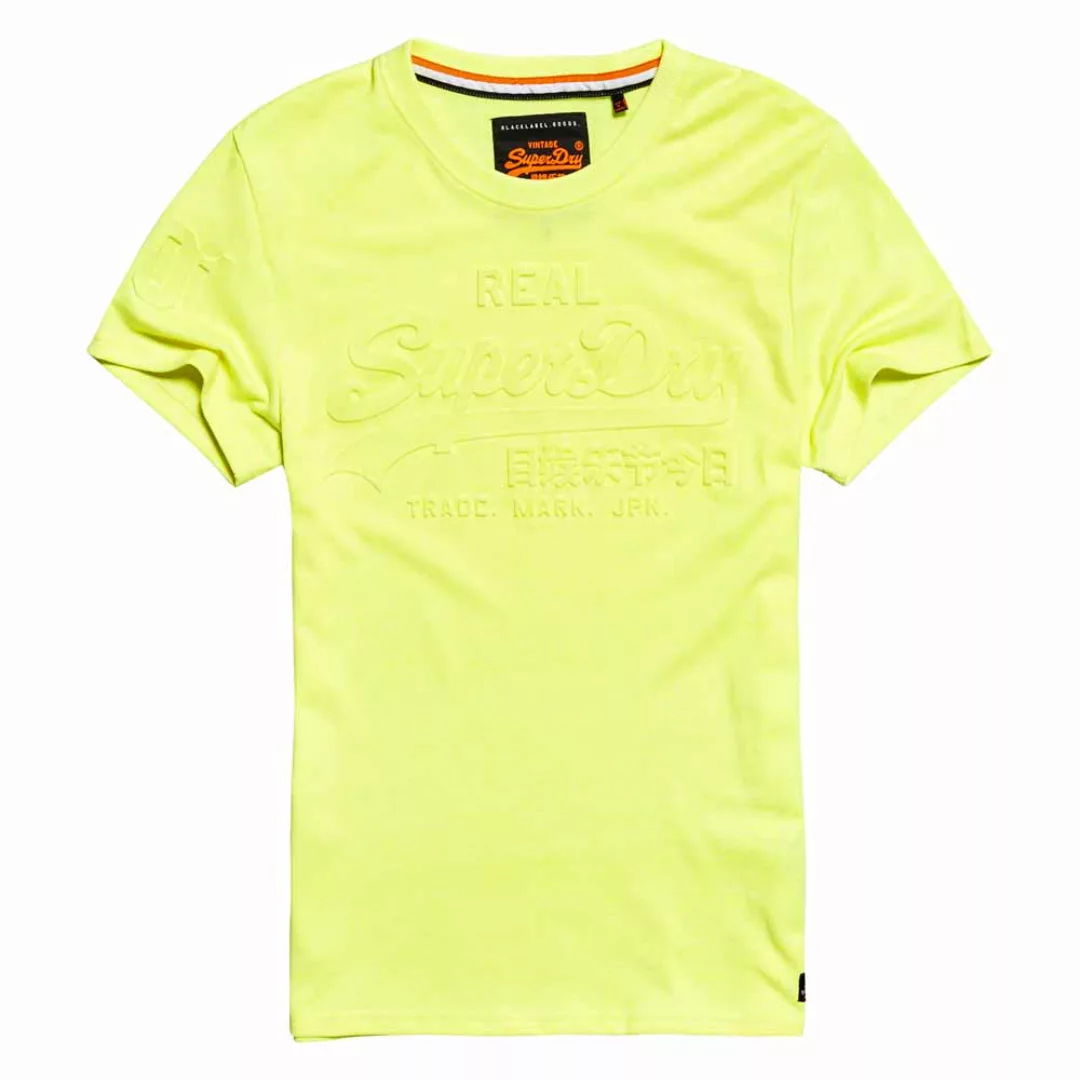 Superdry Vintage Logo Embossed Kurzarm T-shirt 2XL Fluro Yellow Grit günstig online kaufen
