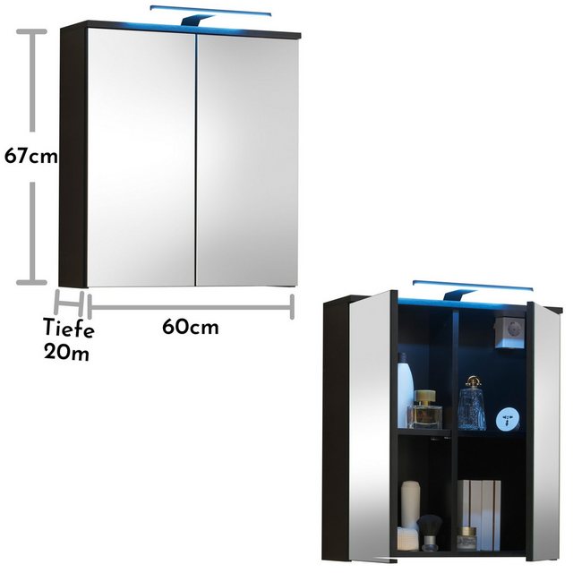 freiraum Badezimmerspiegelschrank 60 x 67 x 20 cm (B/H/T) günstig online kaufen