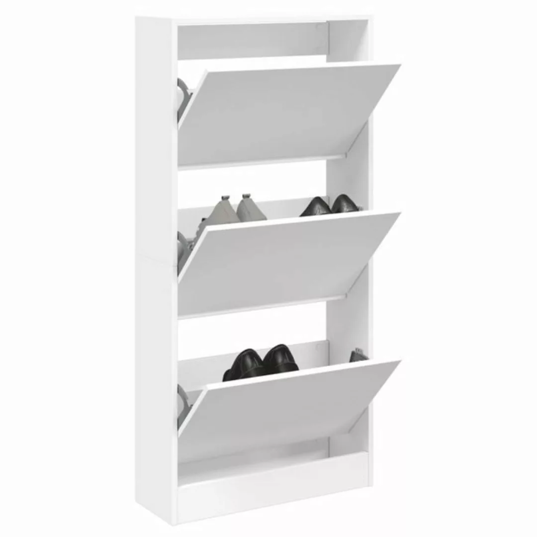 vidaXL Schuhschrank Schuhschrank Betongrau 60x21x163,5 cm Spanplatte günstig online kaufen