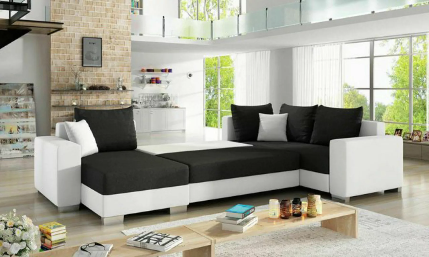 JVmoebel Ecksofa Design Ecksofa Sofa Schlafsofa Bettfunktion Couch Polster günstig online kaufen