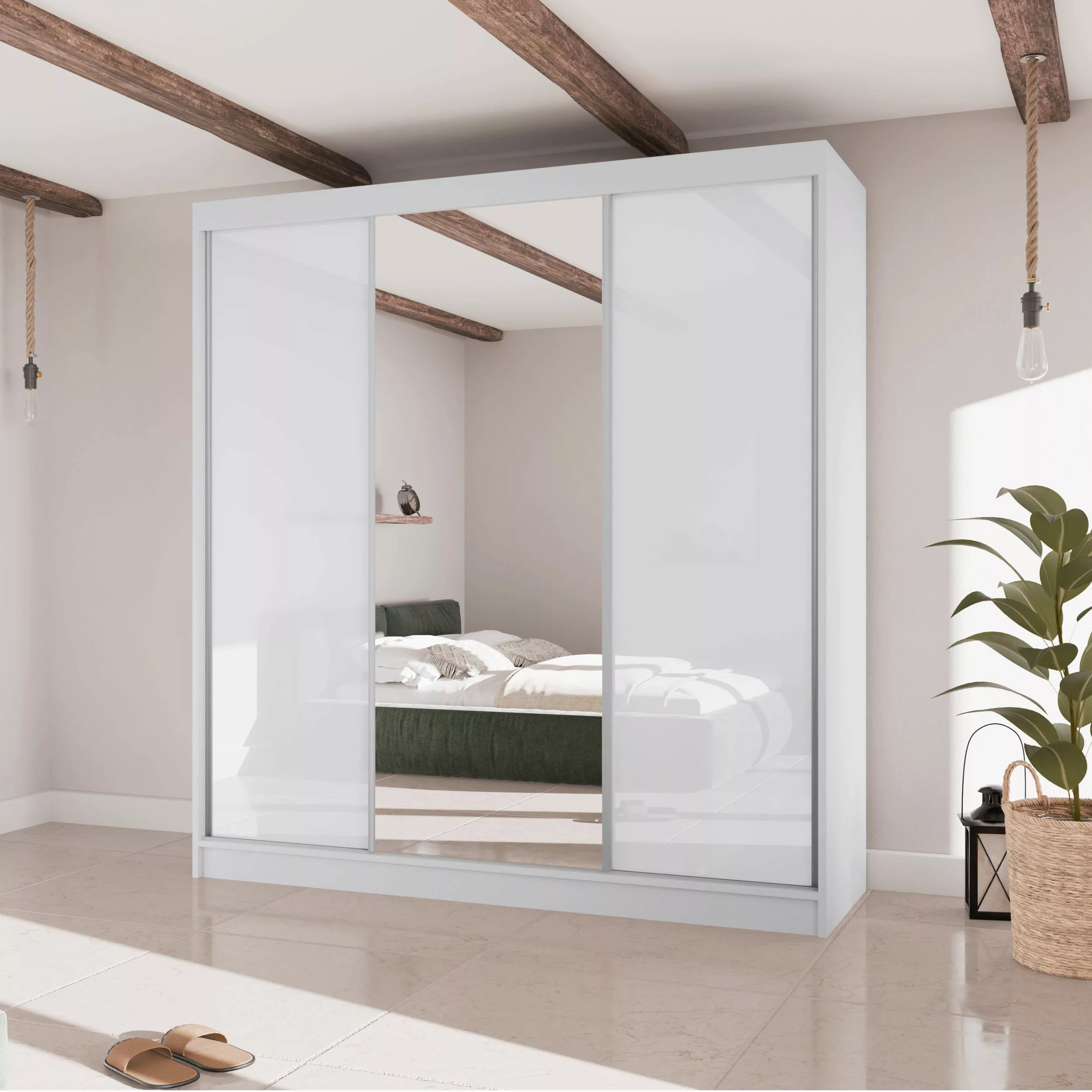 Beautysofa Kleiderschrank VELIS II Breite: 200cm, günstig online kaufen