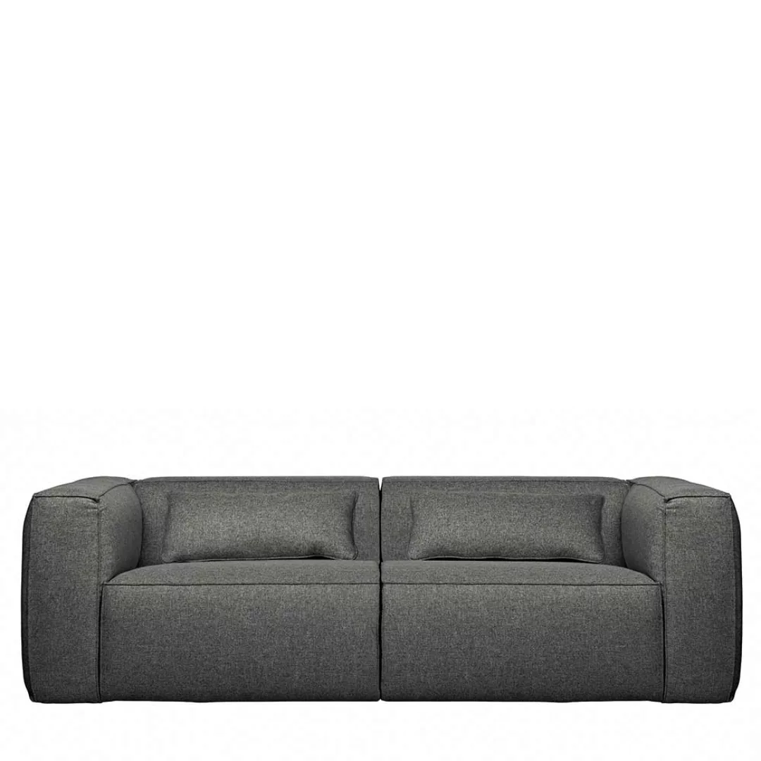 Graues Sofa mit Bezug aus Stoff Rücken echt bezogen günstig online kaufen