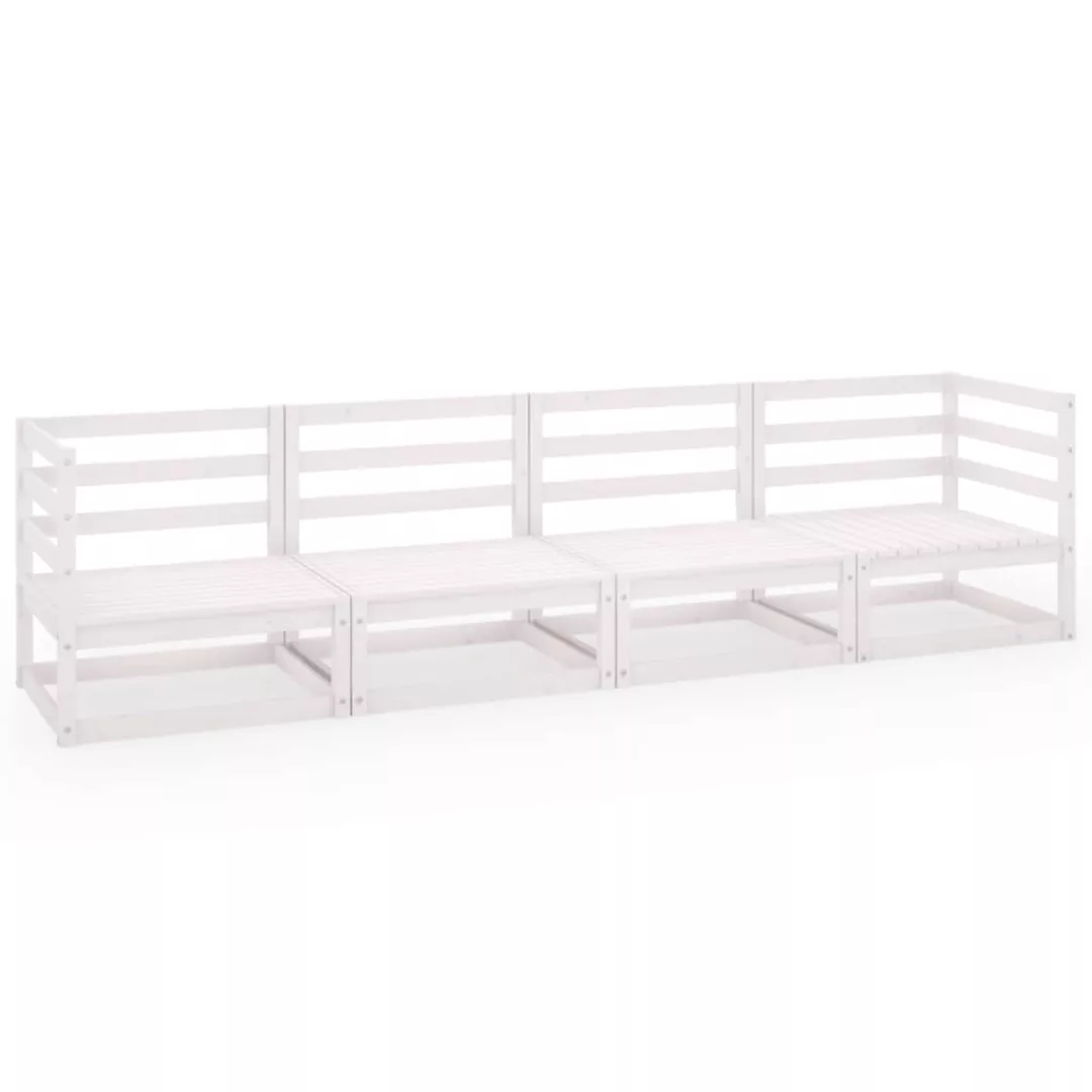 4-sitzer-gartensofa Weiß Kiefer Massivholz günstig online kaufen