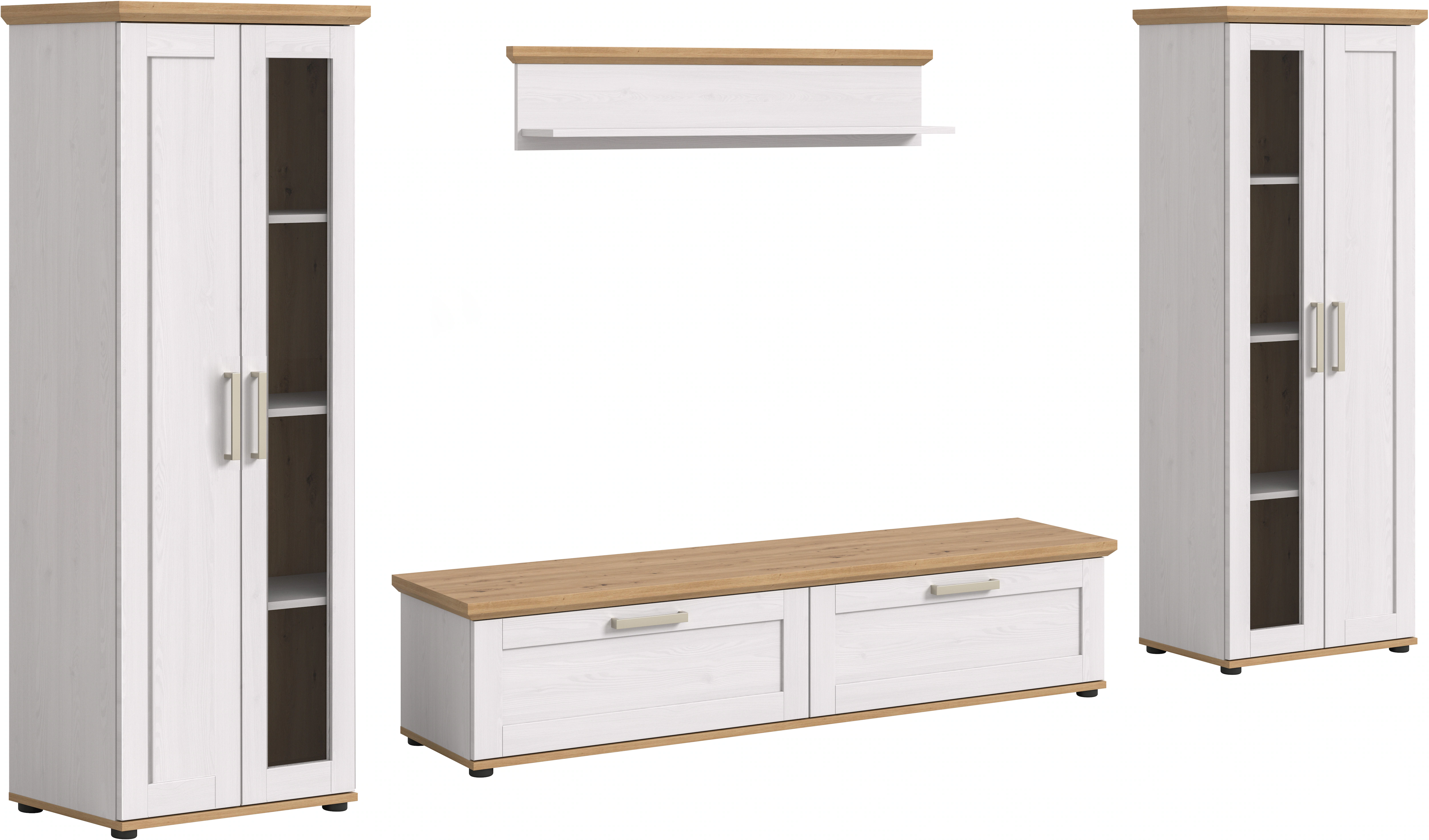 Home affaire Wohnwand "Cosenza", (Set, 4 St.), Cosenza, Breite: 336 cm, 2xV günstig online kaufen