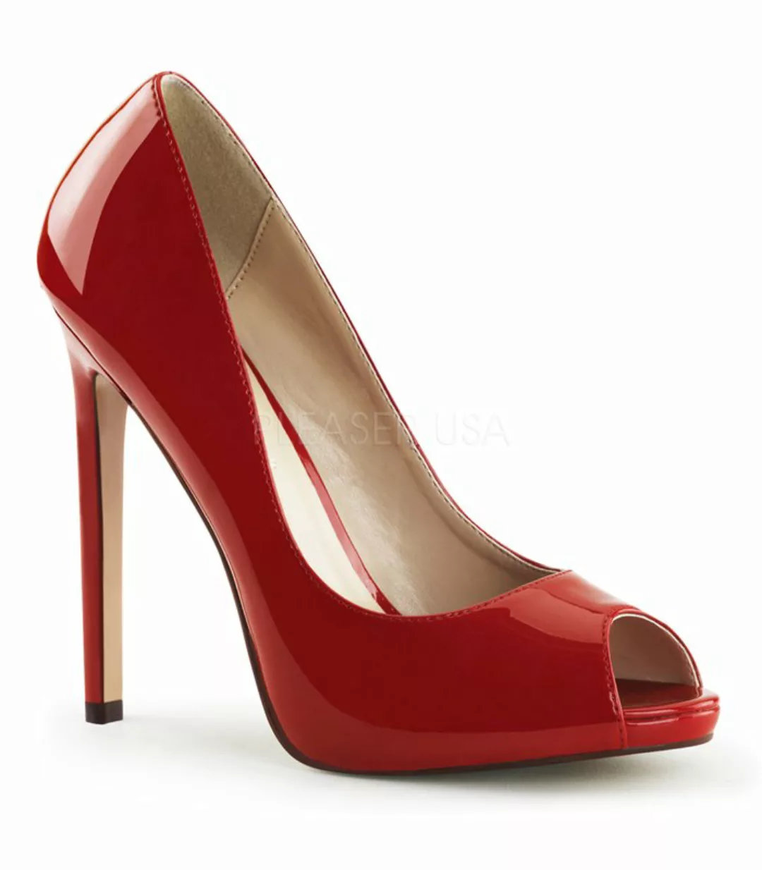 Stiletto Peeptoes SEXY-42 - Lack Rot (Schuhgröße: EUR 37) günstig online kaufen
