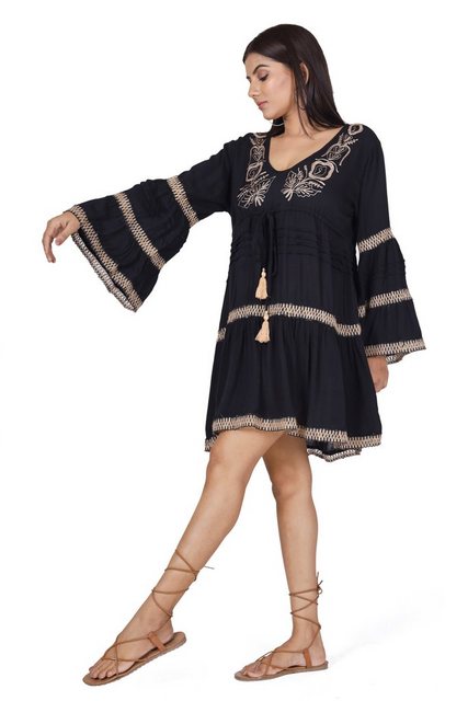 Guru-Shop Longbluse Boho Krinkelbluse, bestickte Hippie Tunika -.. alternat günstig online kaufen