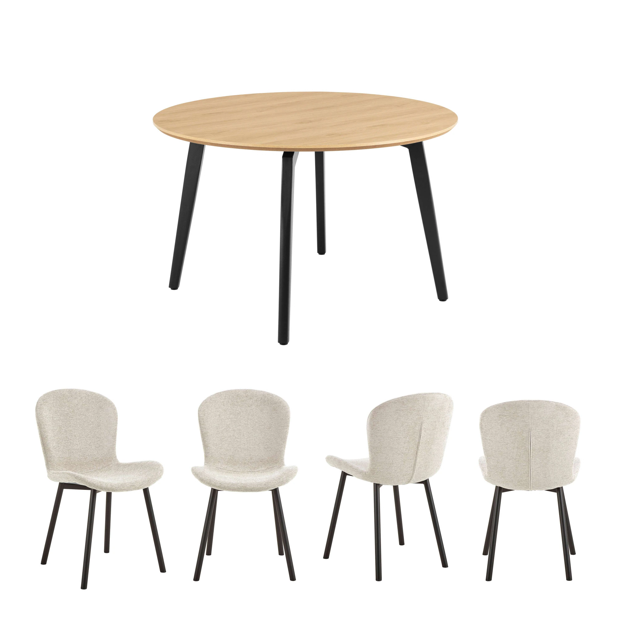 ACTONA GROUP Esszimmer-Set "Essgruppe, Speisetisch mit Wohnzimmerstühlen", günstig online kaufen