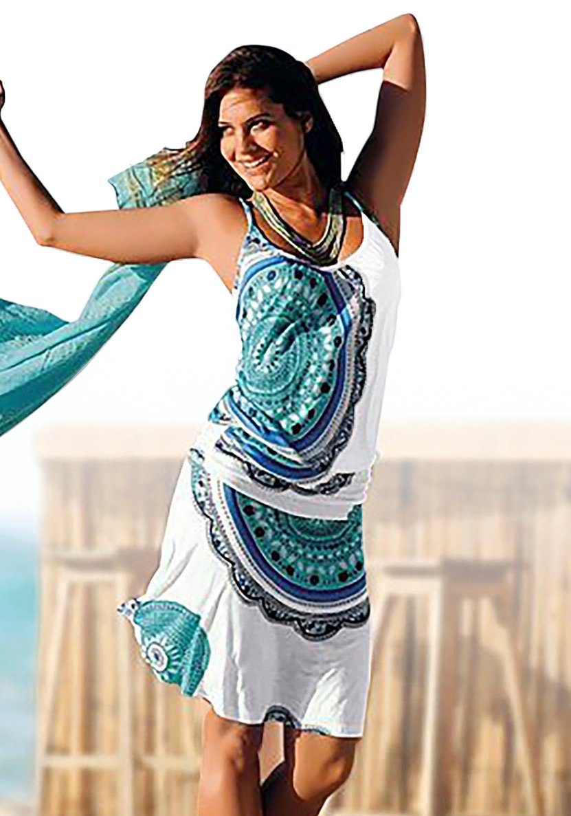 Beachtime Strandkleid mit Alloverprint und verstellbaren günstig online kaufen