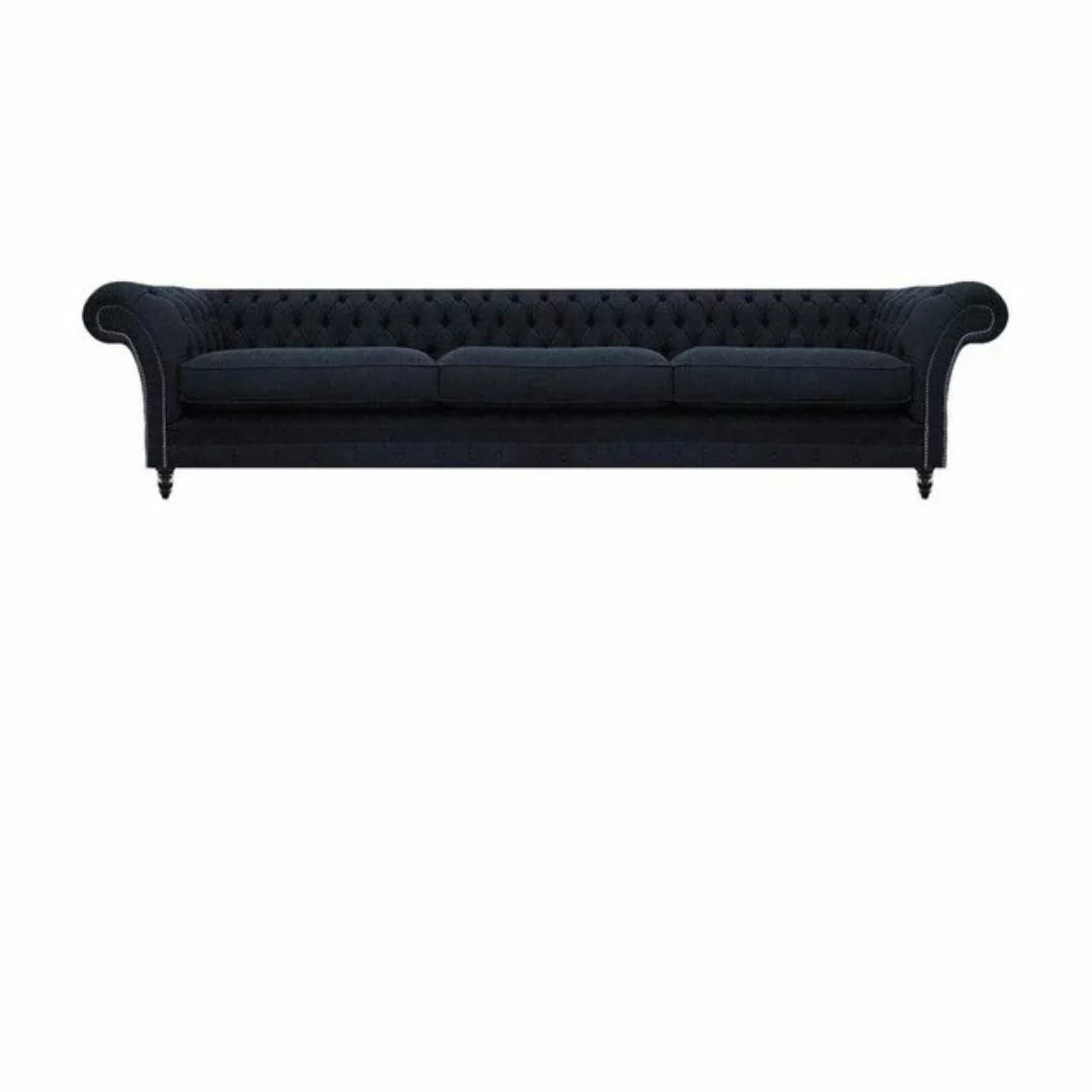 JVmoebel Chesterfield-Sofa Blau Sofagarnitur 3tlg 2x Sessel Sofa Dreisitze günstig online kaufen