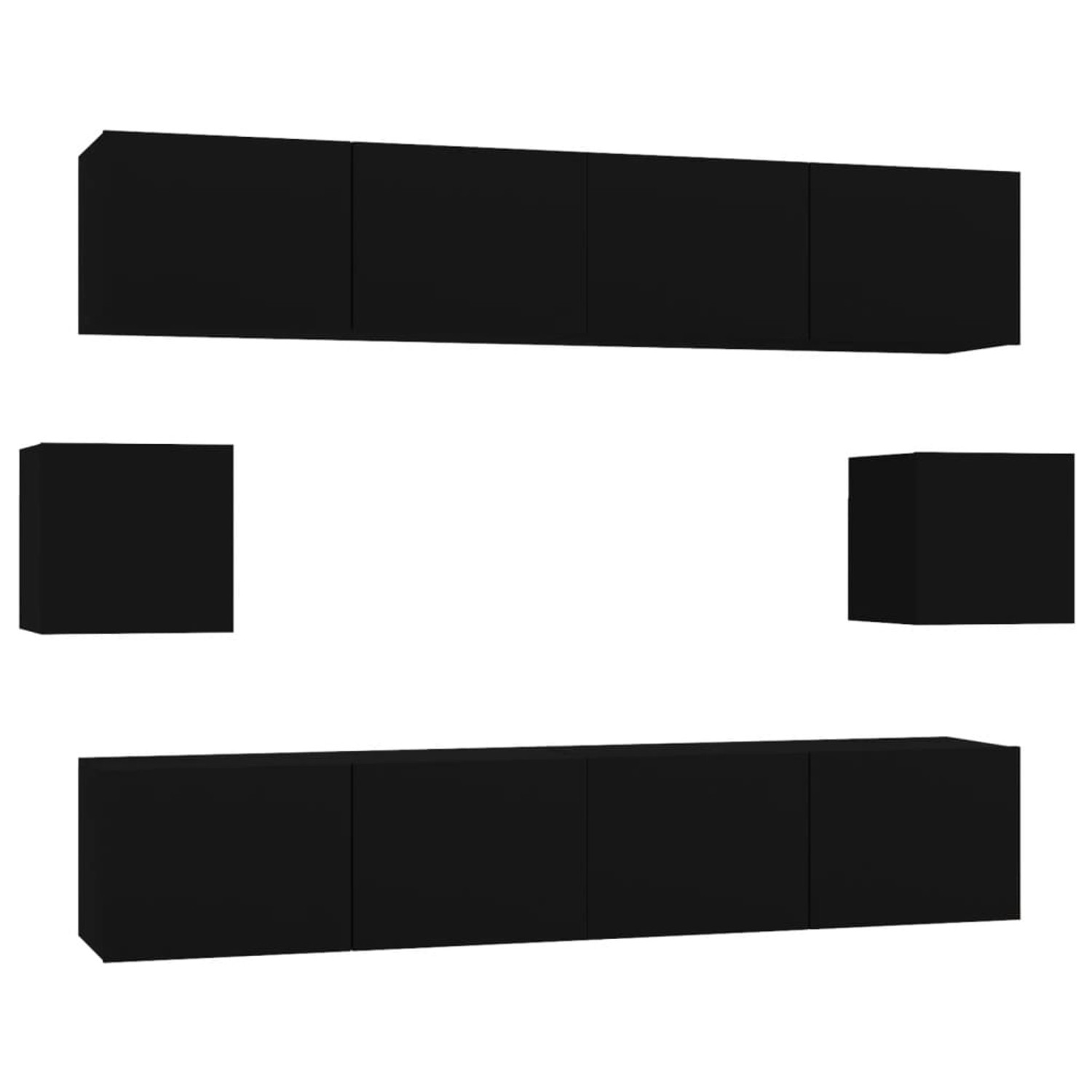 vidaXL 6-tlg. TV-Schrank-Set Schwarz Holzwerkstoff 1 günstig online kaufen