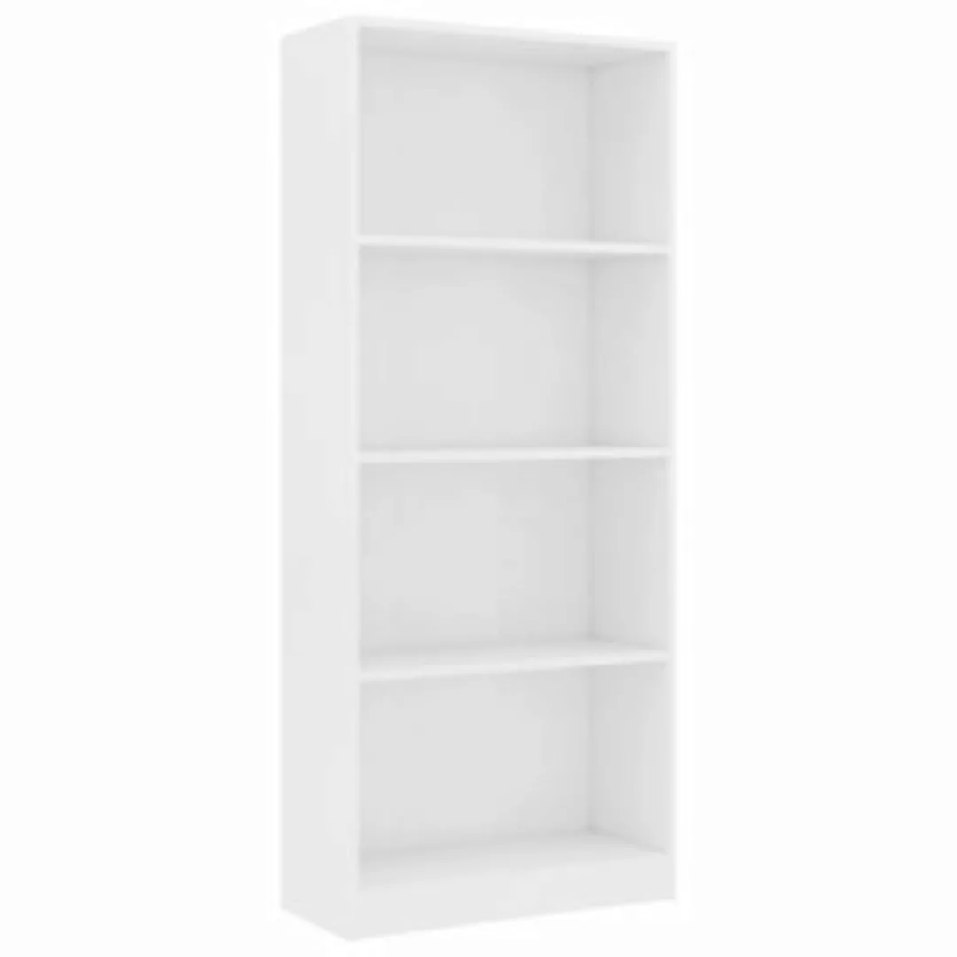 Bücherregal 4 Fächer Weiß 60 X 24 X 142 Cm Spanplatte günstig online kaufen