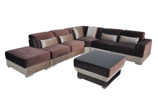 Xlmoebel Sofa Luxuriöse Ledersofa-Eckcouch mit Polsterung für Wohnlandschaf günstig online kaufen