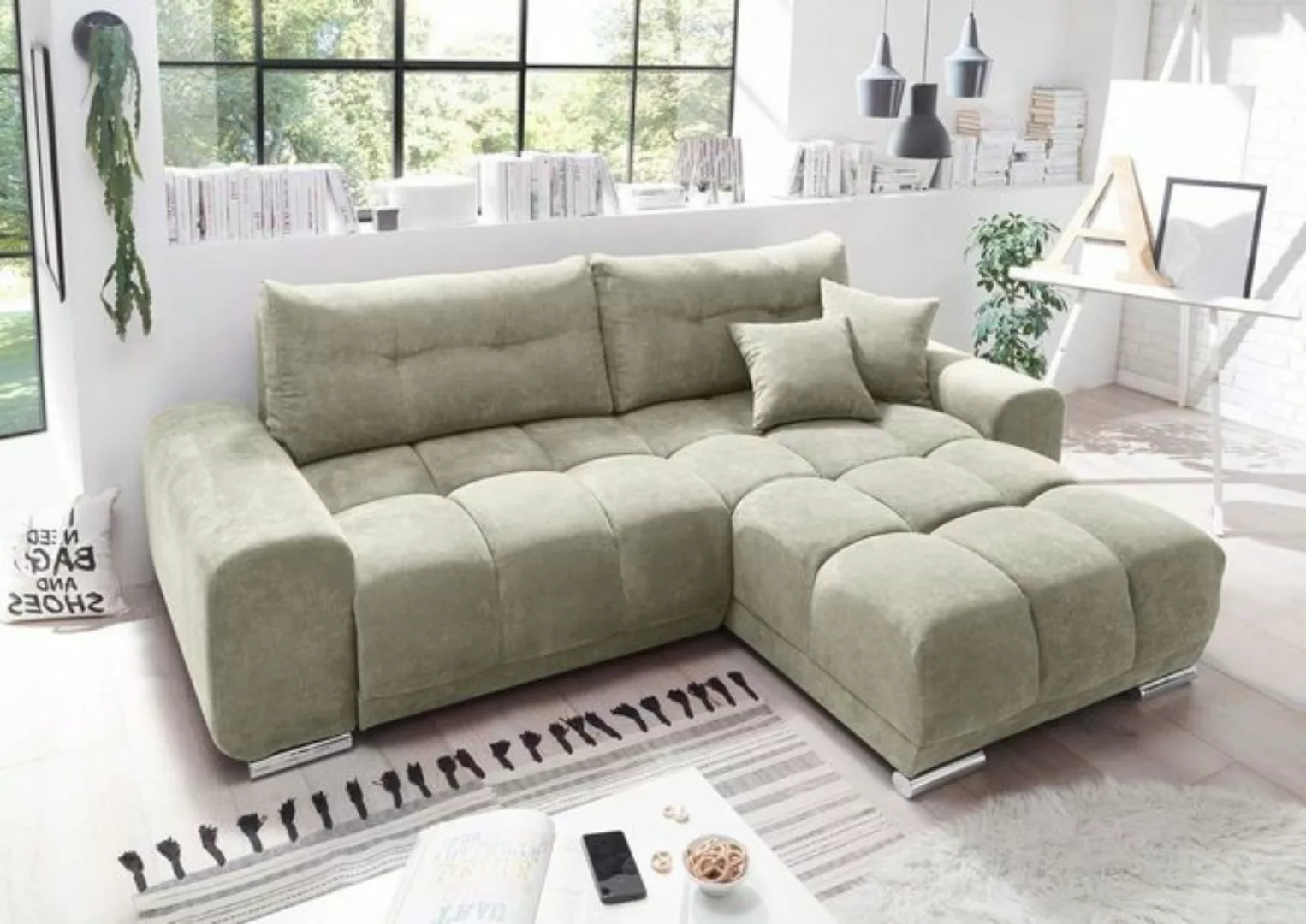 ED EXCITING DESIGN Ecksofa, Paco Ecksofa 264x186 cm Couch Eckcouch Sofa Sil günstig online kaufen