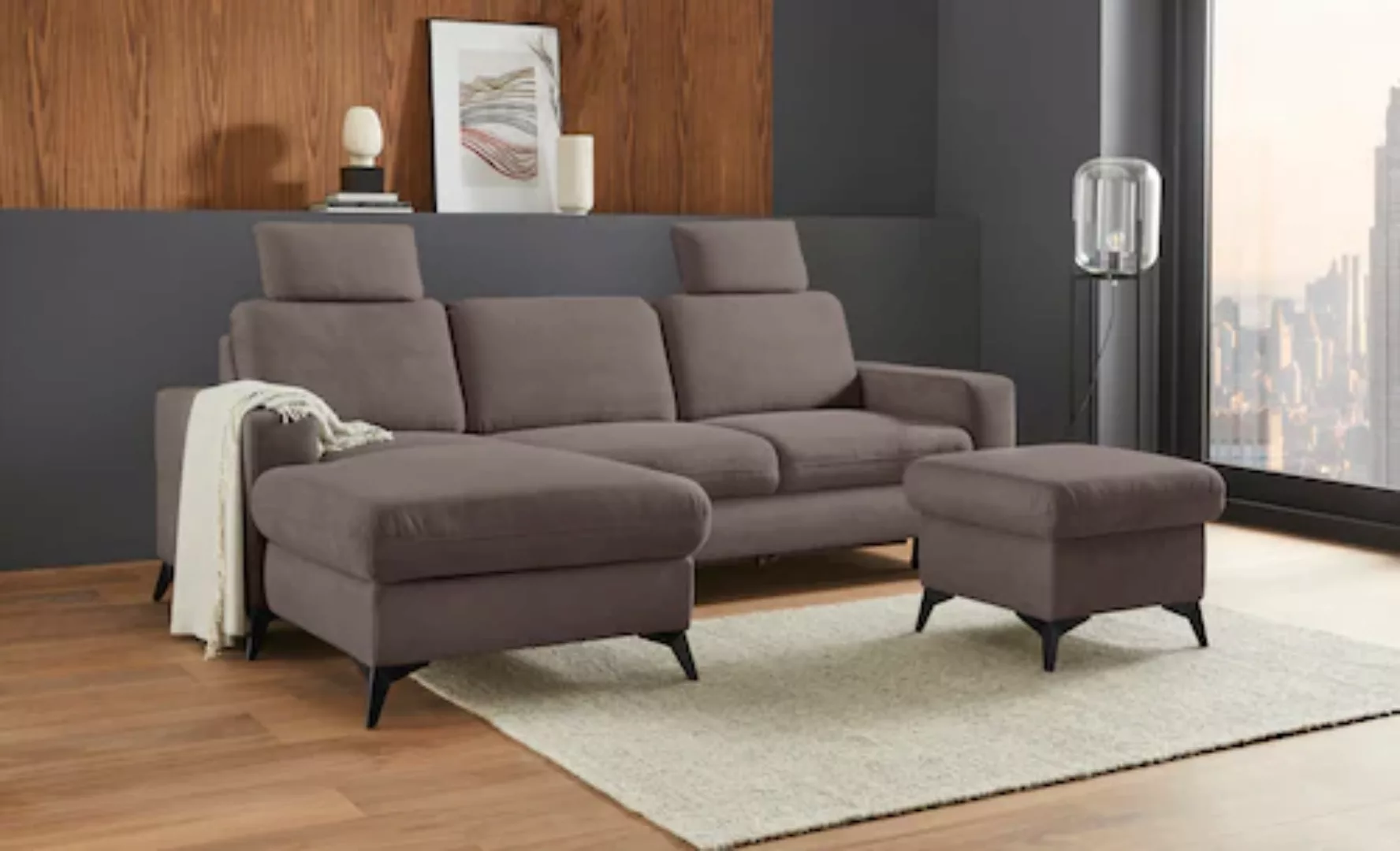 Places of Style Ecksofa "Lolland L-Form", Wahlweise mit Bettfunktion und Be günstig online kaufen