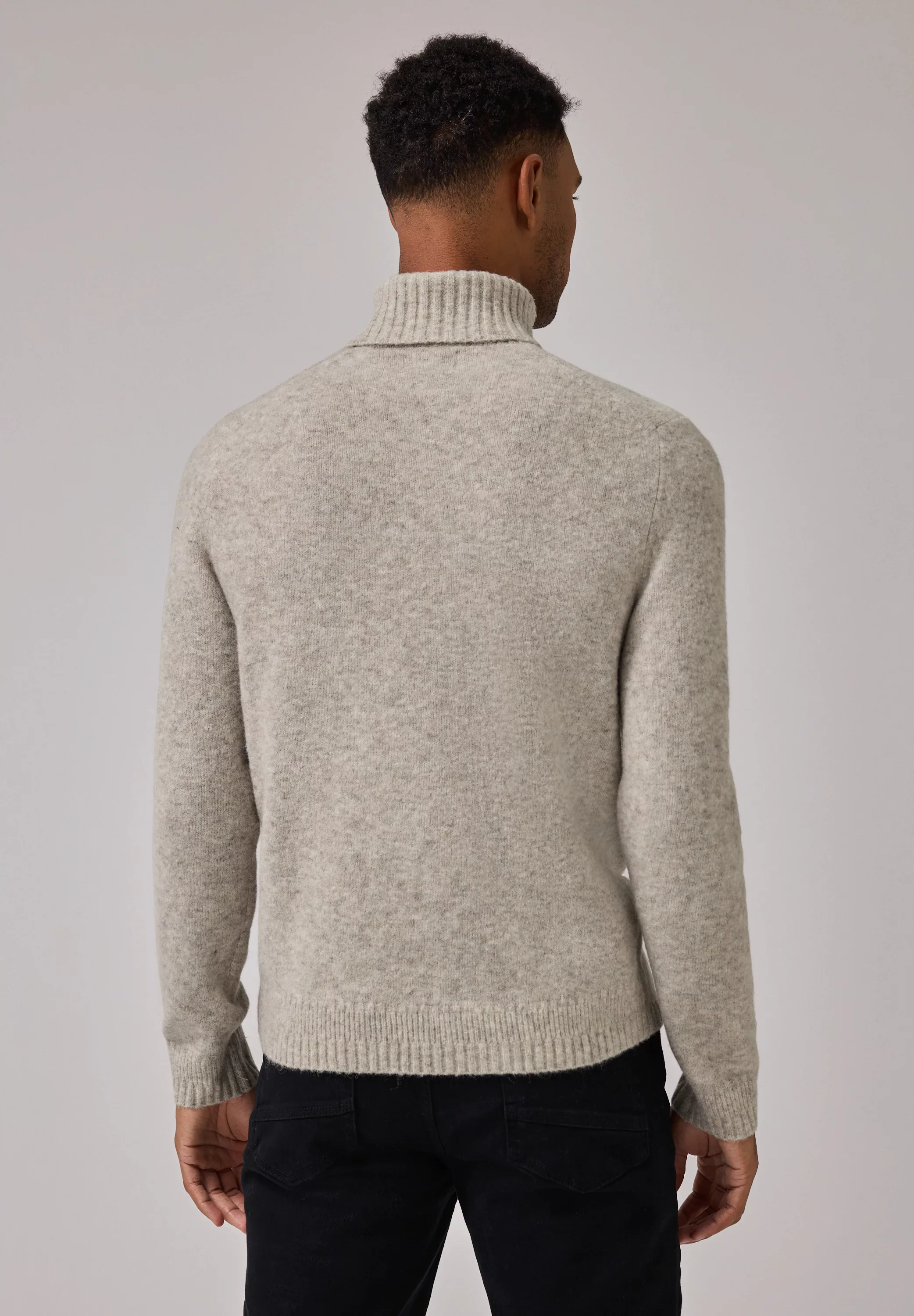 STREET ONE MEN Rollkragenpullover, aus elastischem Materialmix günstig online kaufen