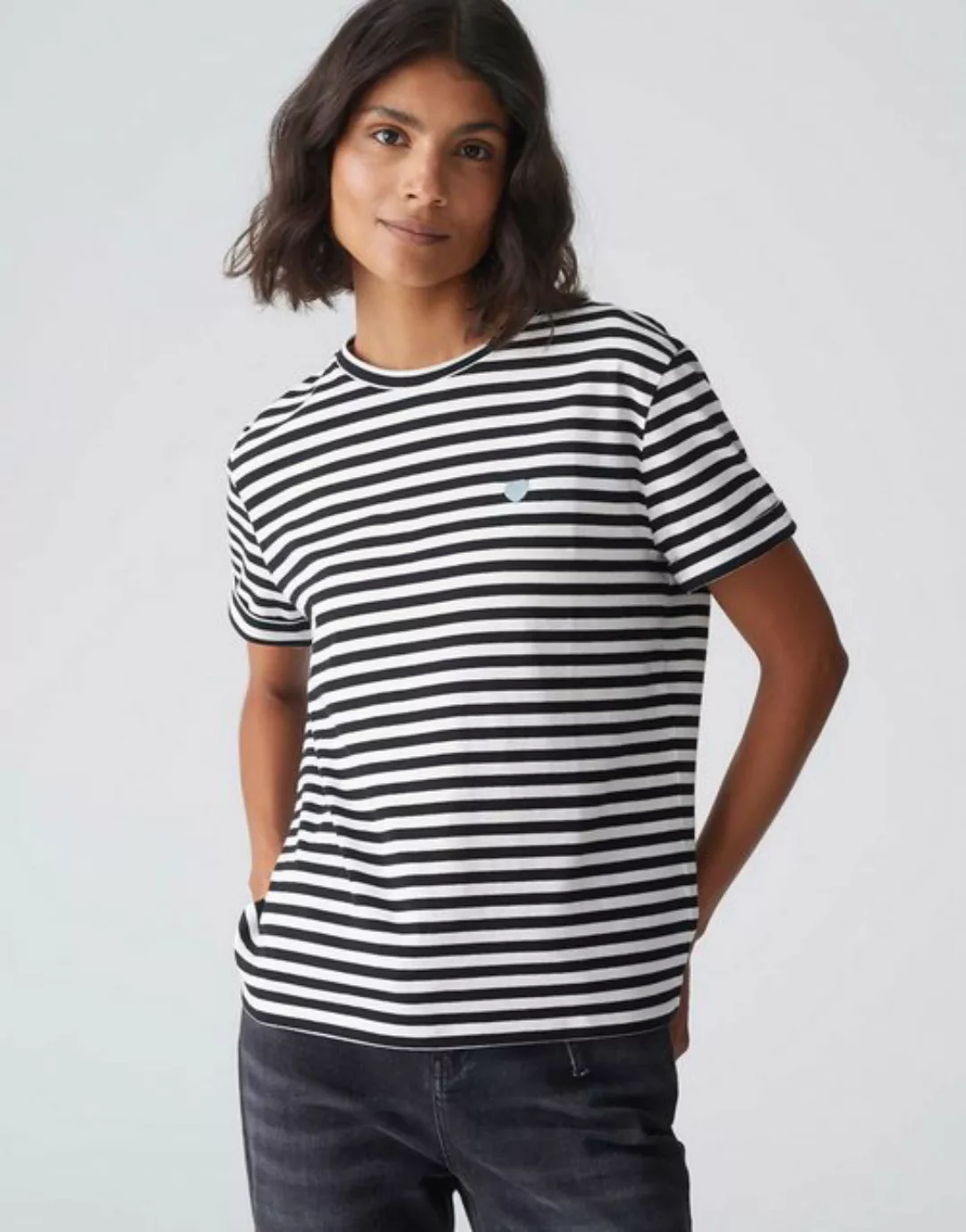 OPUS Kurzarmshirt T-Shirt SERZ STRIPE Regular aus Organic Cotton günstig online kaufen