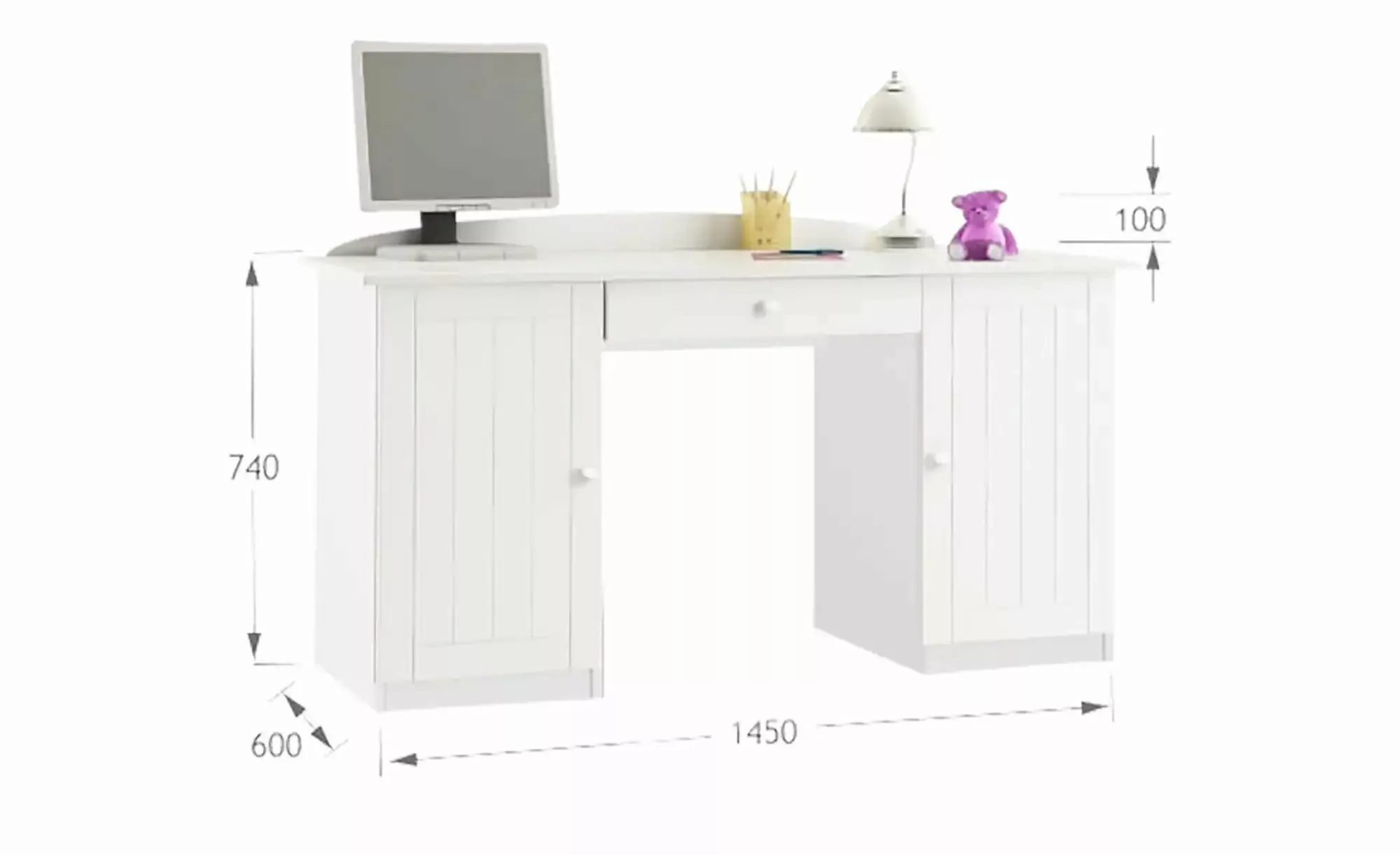 Schreibtisch  Nordic White ¦ weiß ¦ Maße (cm): B: 145 H: 74 T: 60 Kindermöb günstig online kaufen