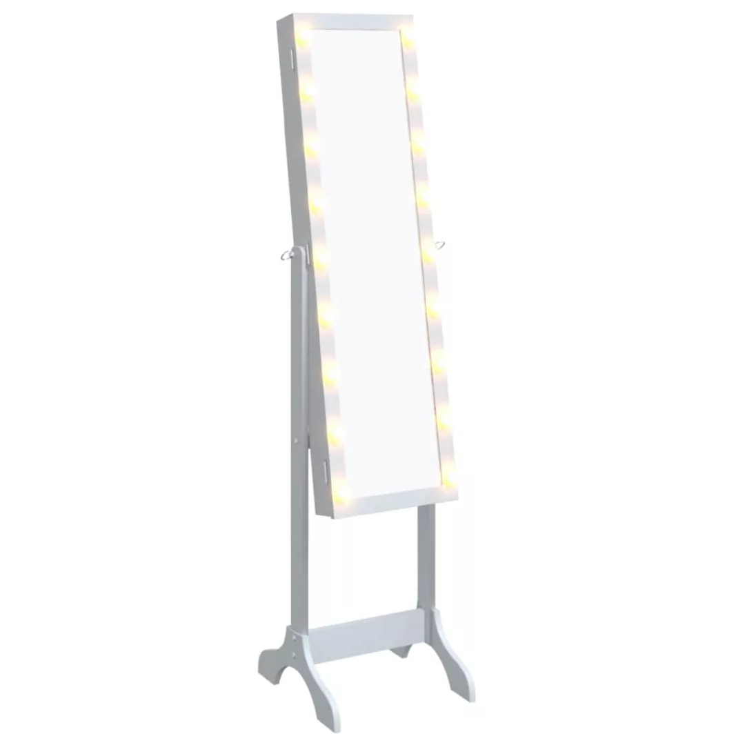 Vidaxl Standspiegel Mit Led Weiß 34x37x146 Cm günstig online kaufen