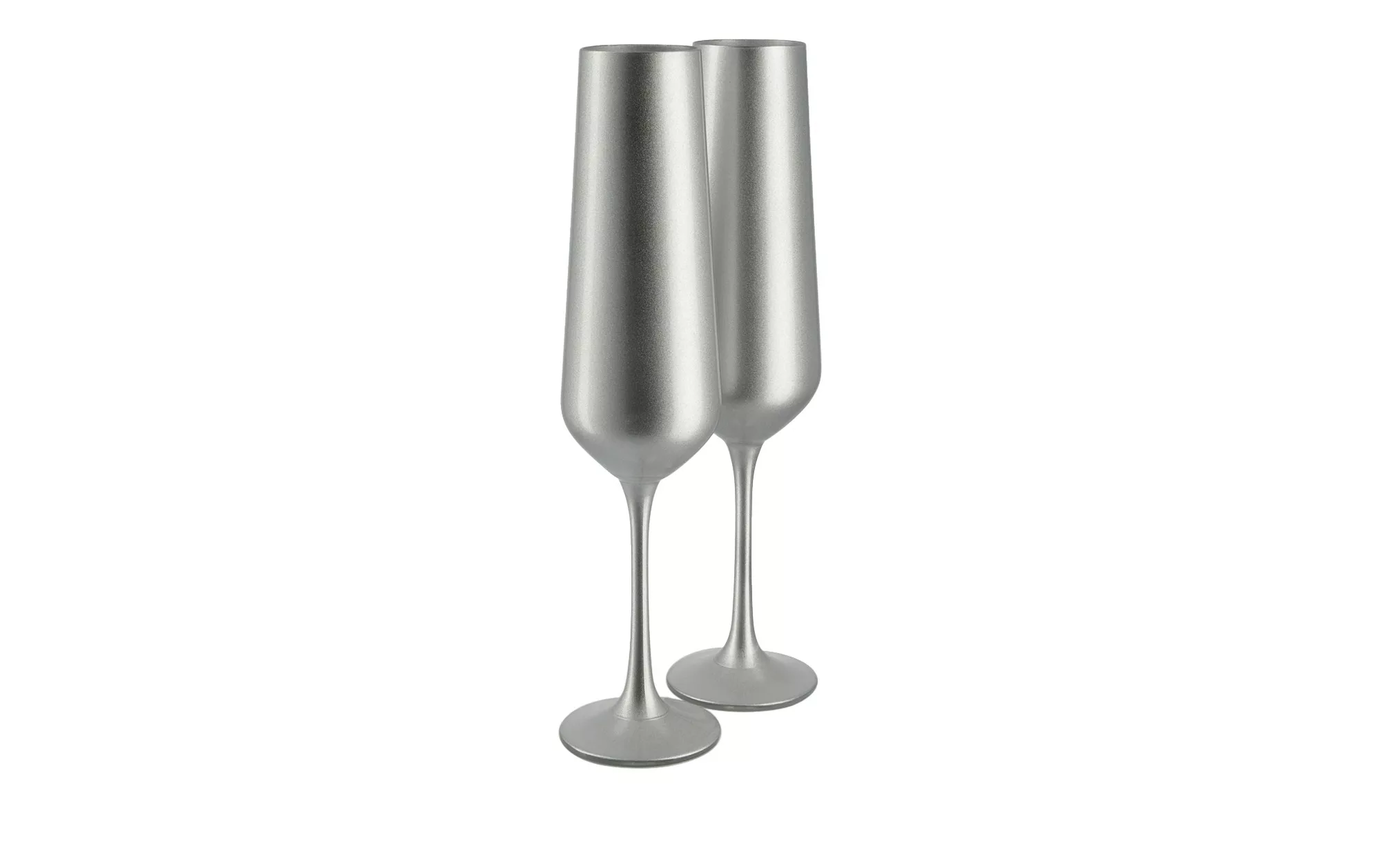 Sektkelch, 2er-Set  Las Vegas - silber - Kristallglas - 25 cm - Gläser & Ka günstig online kaufen
