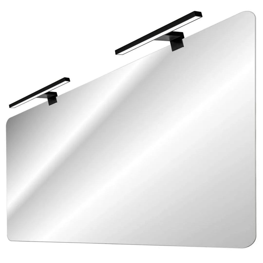 Badezimmerspiegel 120cm mit LED-Leuchte in schwarz ADELAIDE-56-WHITE, B/H/T günstig online kaufen