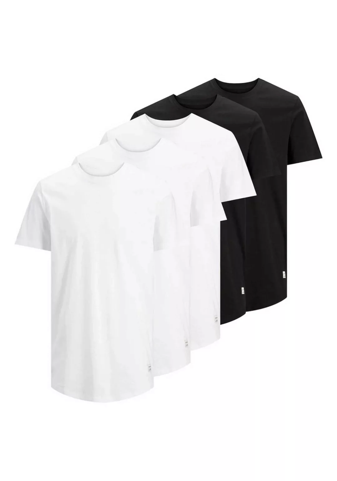 Jack & Jones Herren Rundhals T-Shirt JJENOA Regular Fit 5er Pack günstig online kaufen