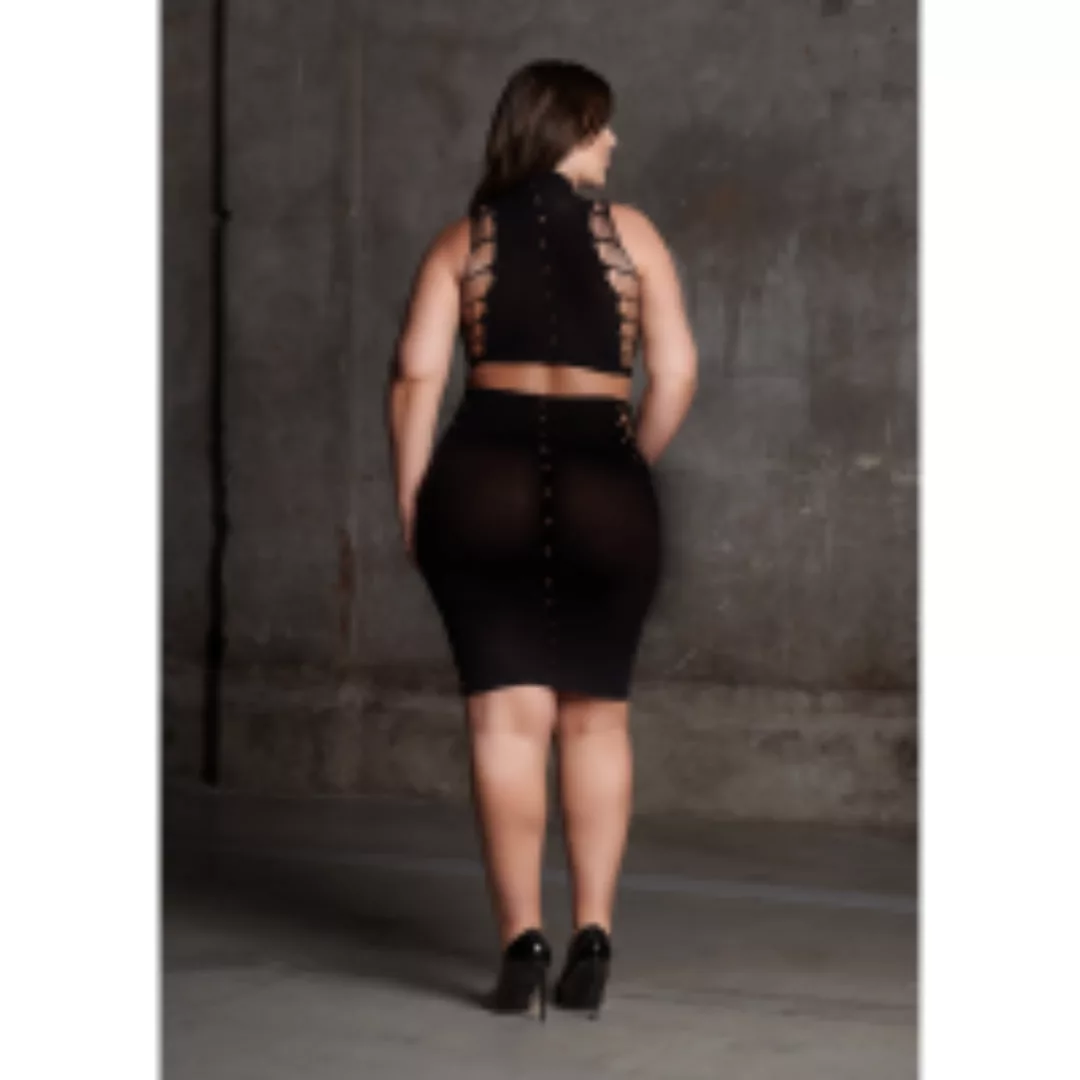 Kala XXXVII - Two Piece with Turtleneck, Crop Top and Skirt - Plus Size günstig online kaufen