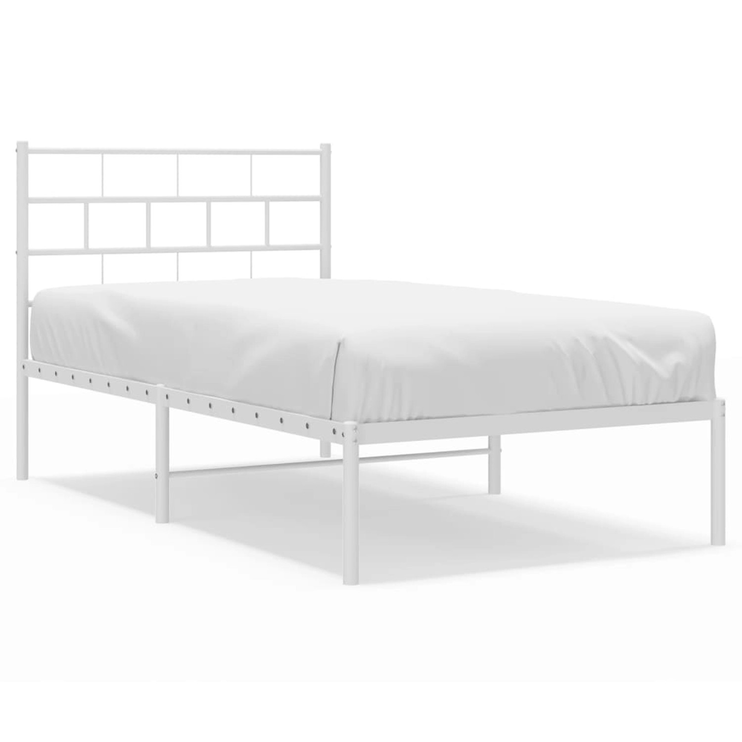 vidaXL Bettgestell mit Kopfteil Metall Weiß 107x203 cm Modell 41899404 günstig online kaufen