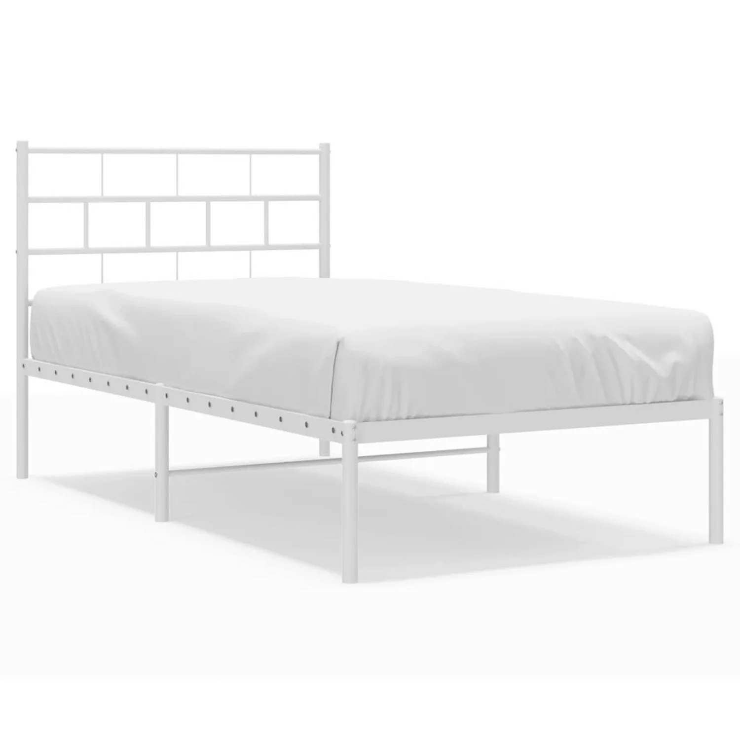 vidaXL Bettgestell Bettrahmen mit Kopfteil Metall Weiß 80x200 cm Bett Bettg günstig online kaufen