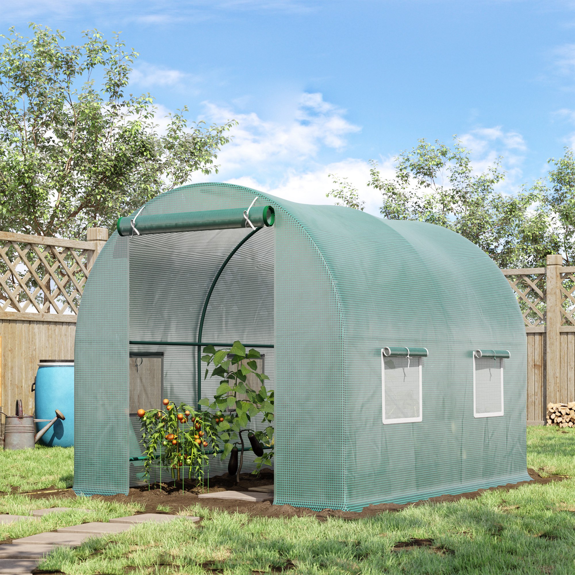 Outsunny Foliengewächshaus Tomatengewächshaus Treibhaus Folientunnel Frühbe günstig online kaufen