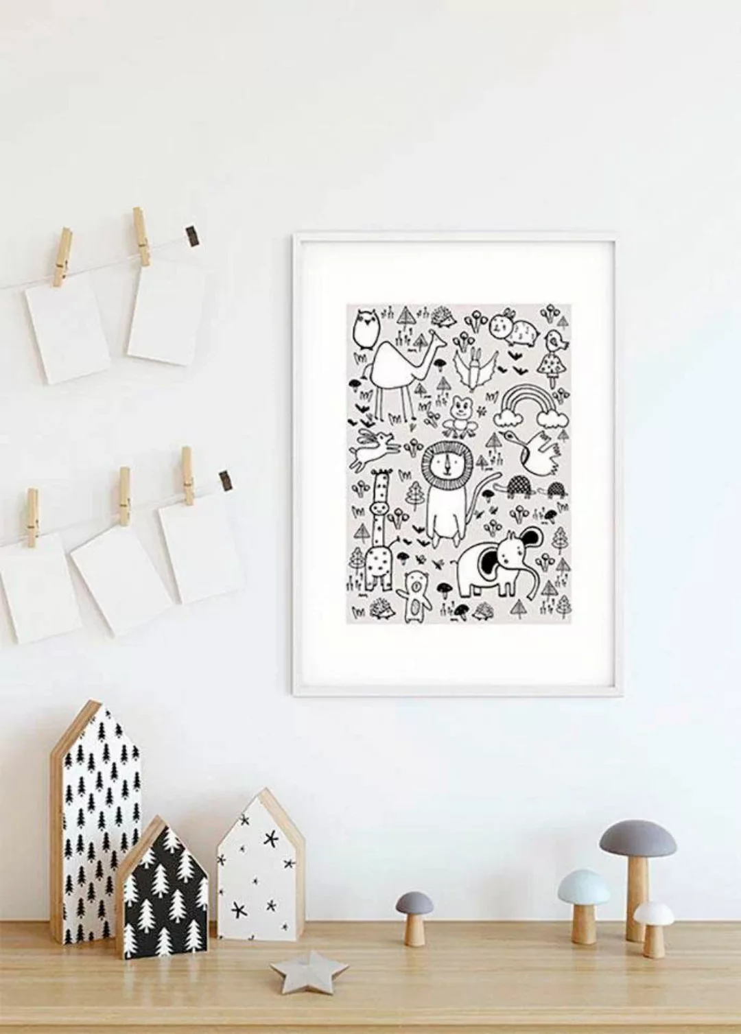 Komar Poster "Scribble Park", Tiere, (1 St.) günstig online kaufen