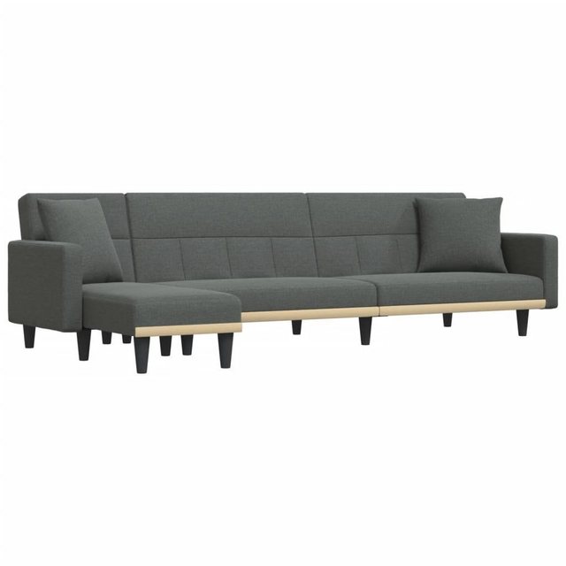 vidaXL Sofa Schlafsofa in L-Form Dunkelgrau 275x140x70 cm Stoff Schlafcouch günstig online kaufen