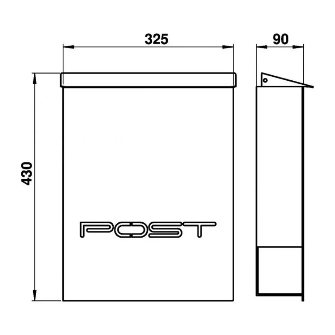 Wandbriefkasten A-142685, Edelstahl, anthrazit, 430x325x90mm günstig online kaufen